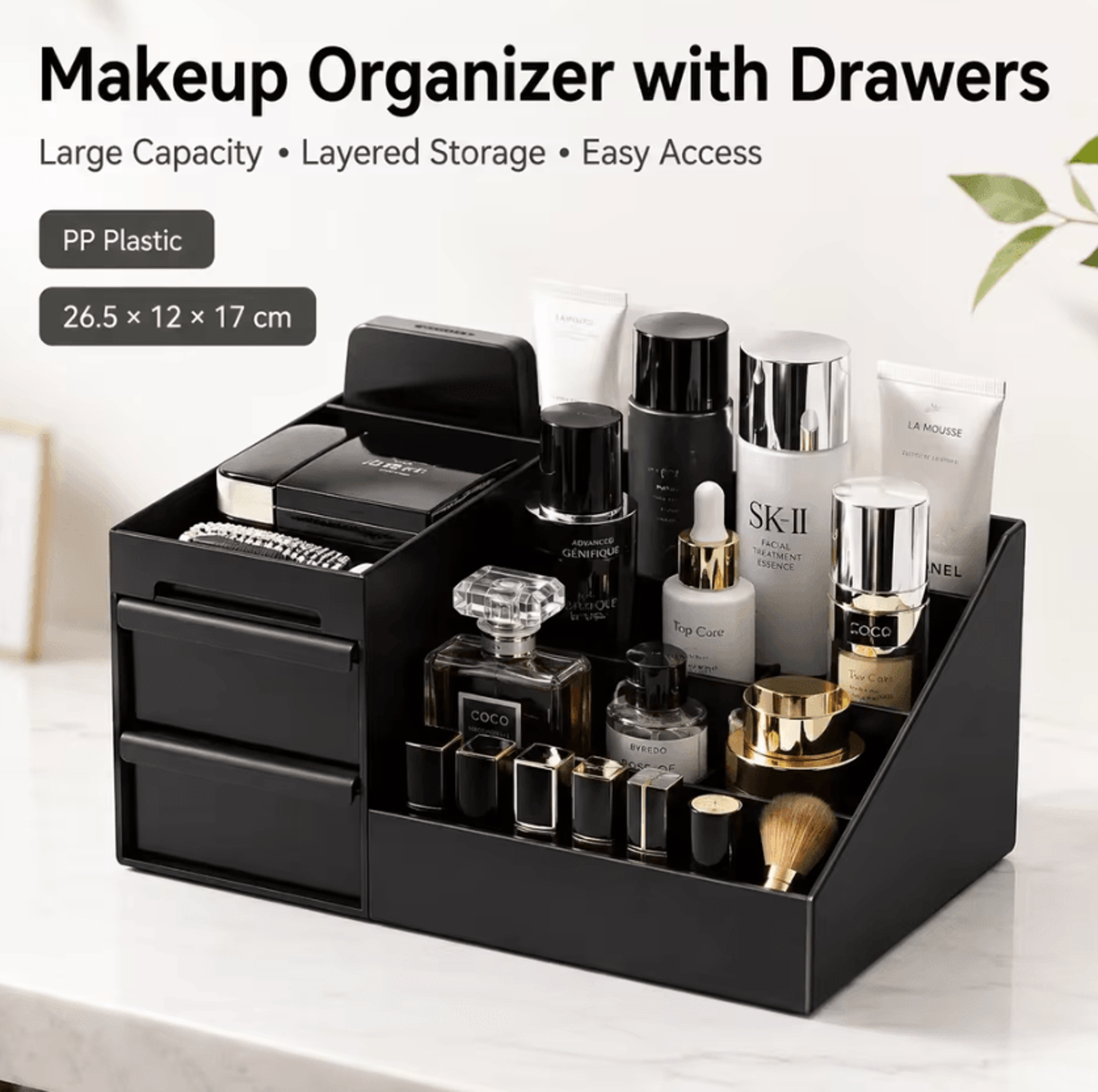 Desktop Makeup Organizer Box With Drawers For Cosmetics And Jewelry Storage 1