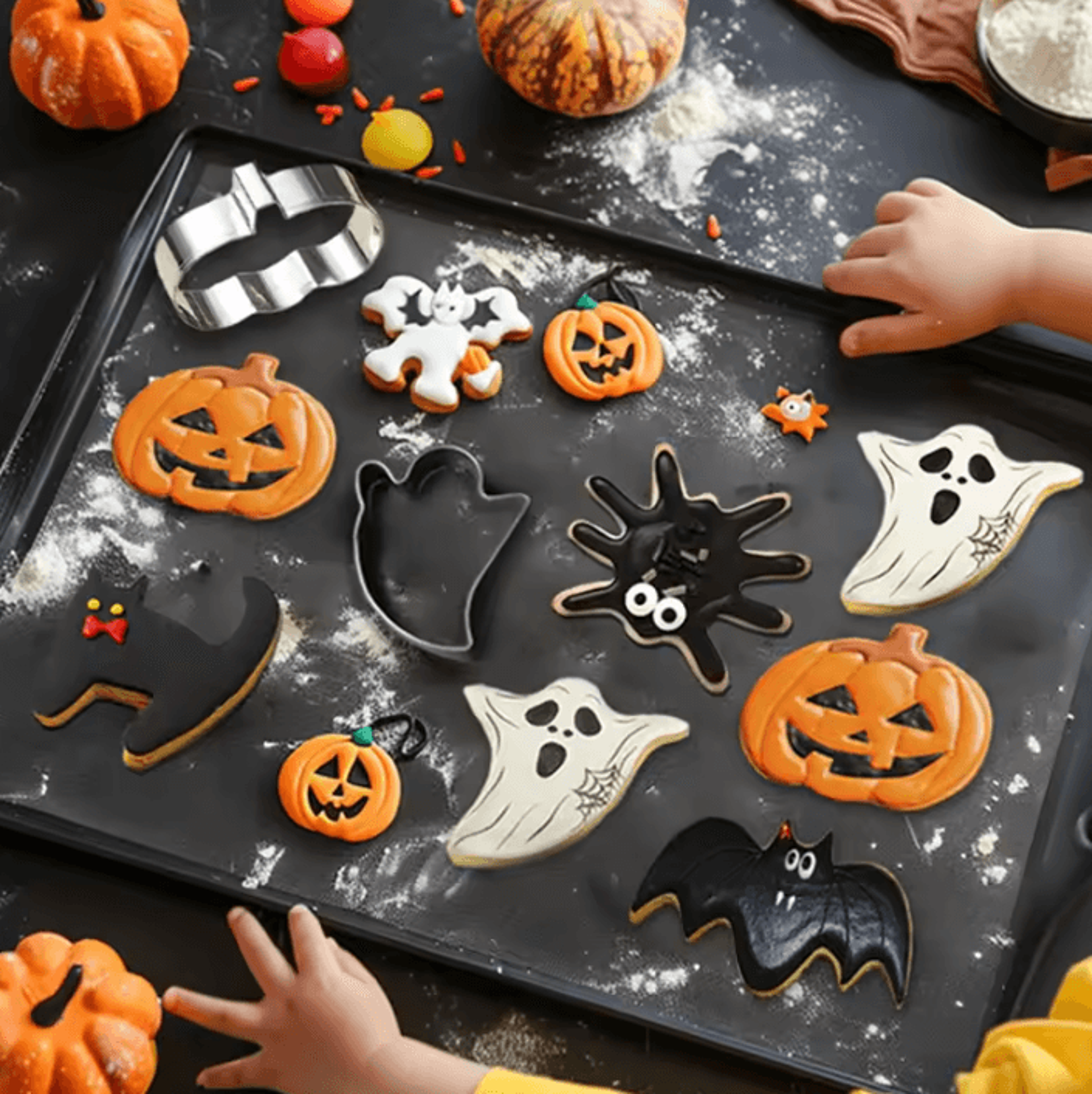Halloween Metal Cookie Cutter Set For Pumpkin Ghost And Bat Shaped Baking 1
