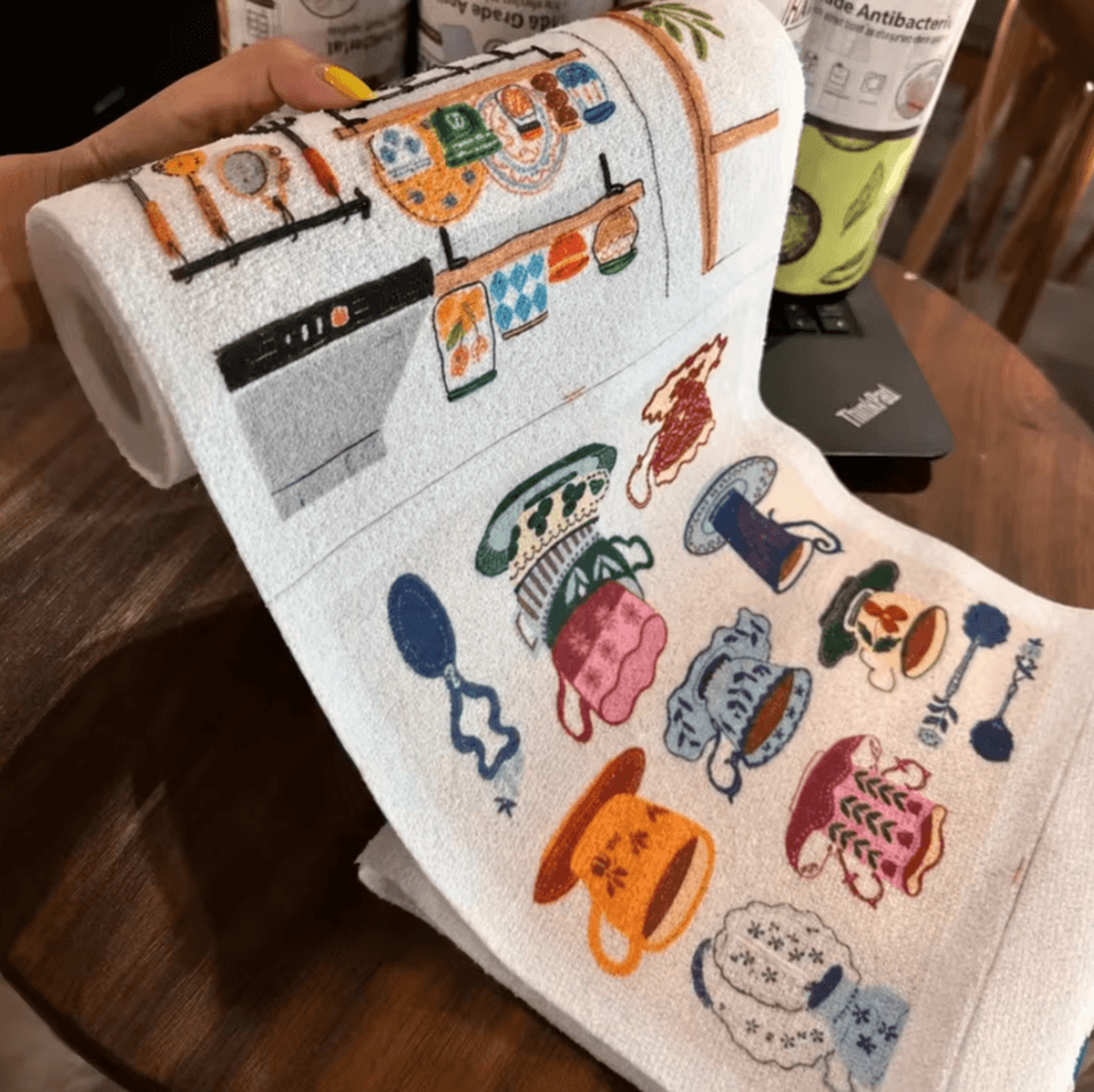 Cartoon Disposable Kitchen Cleaning Cloth Roll With 20 Absorbent Sheets 8