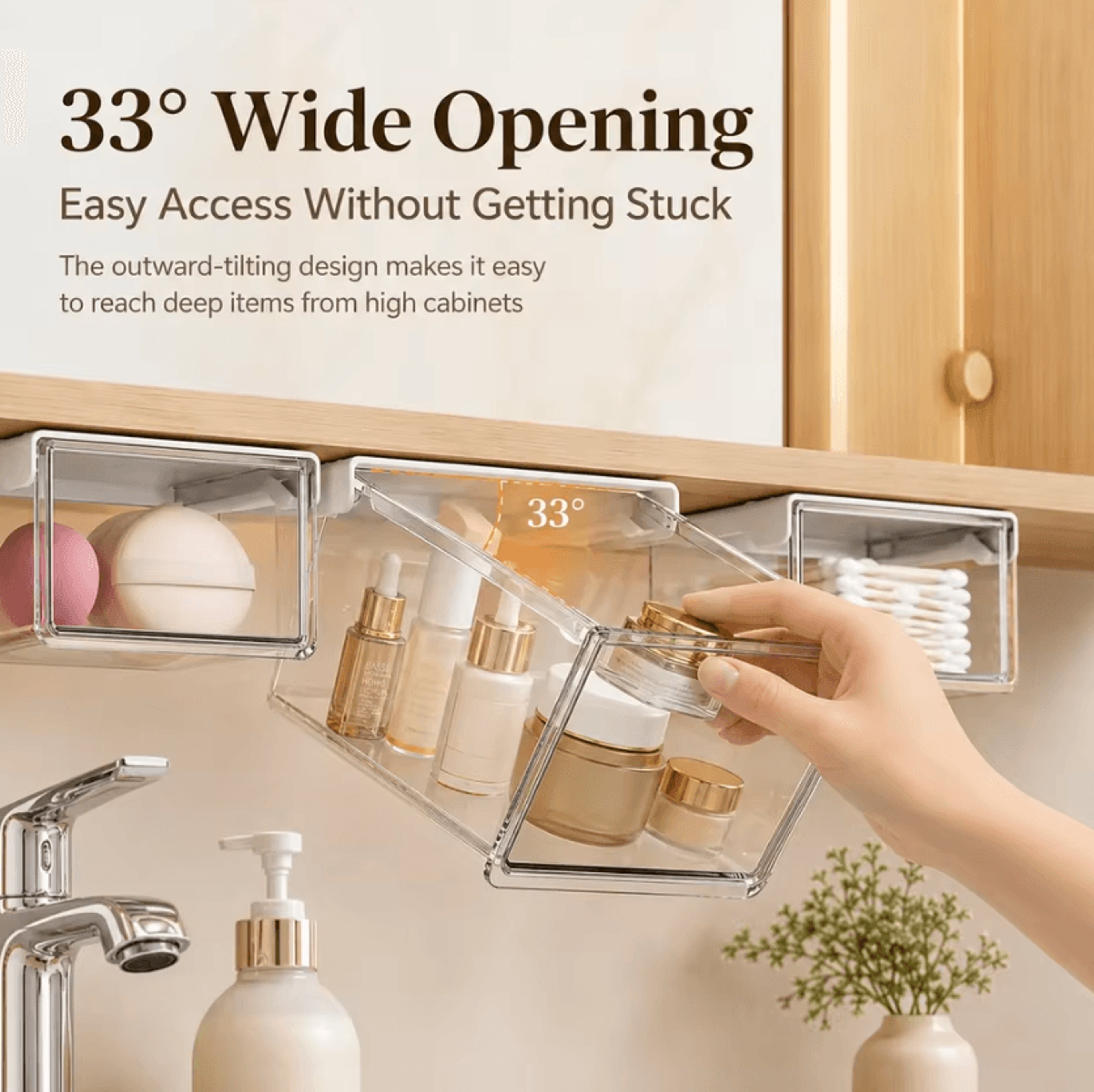 Clear Tilt Out Under Cabinet Drawer Organizer For Bathroom And Kitchen Storage 1