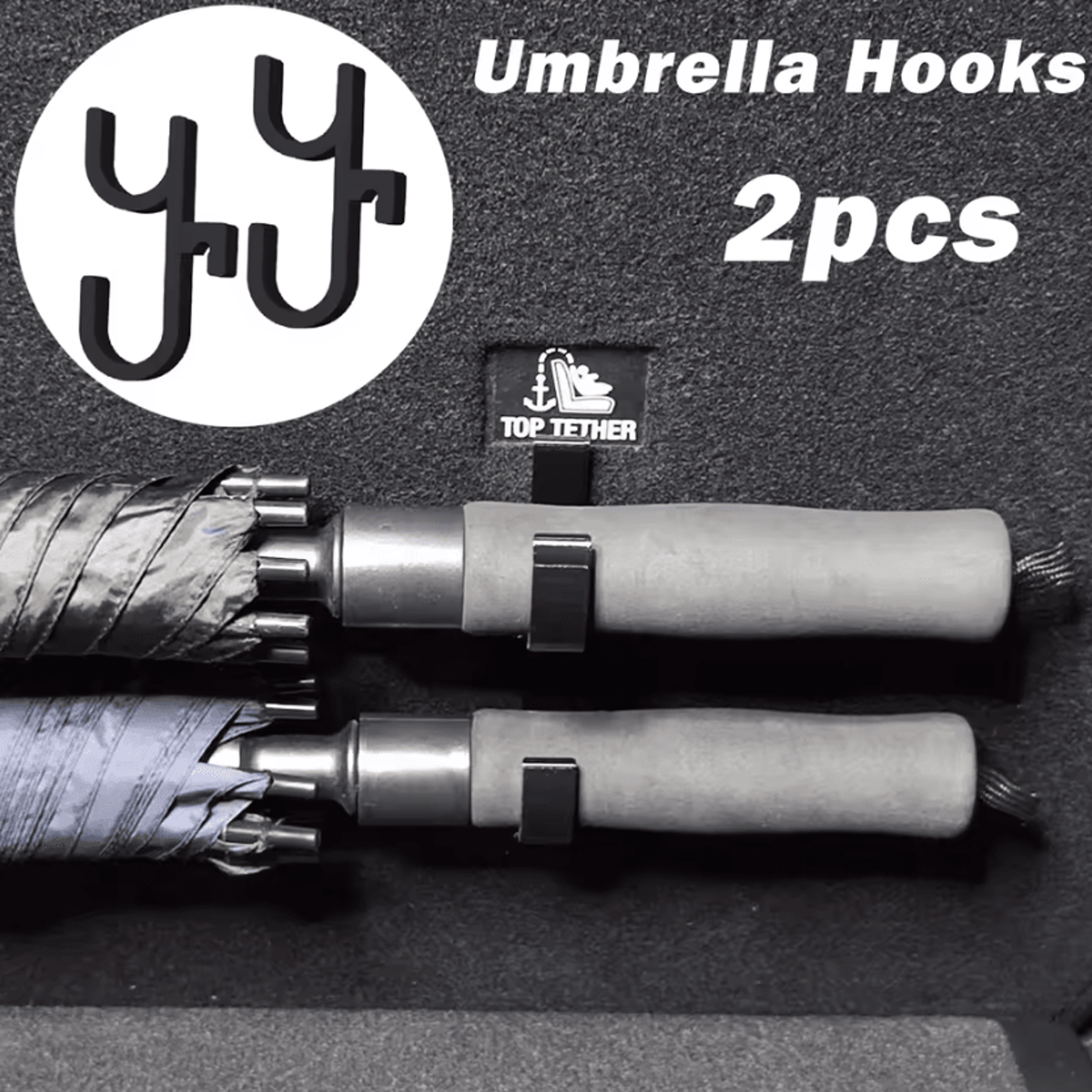 universal car trunk umbrella holder hooks for convenient vehicle storage