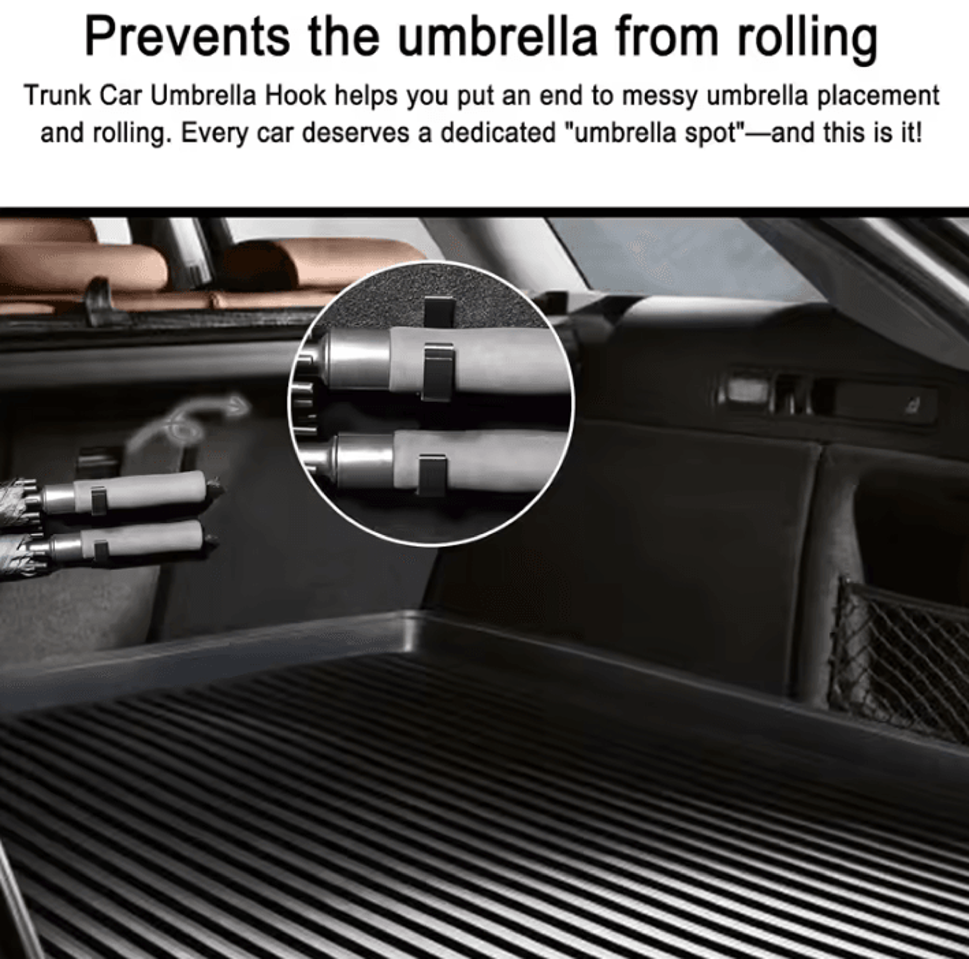 Universal Car Trunk Umbrella Holder Hooks For Convenient Vehicle Storage 4