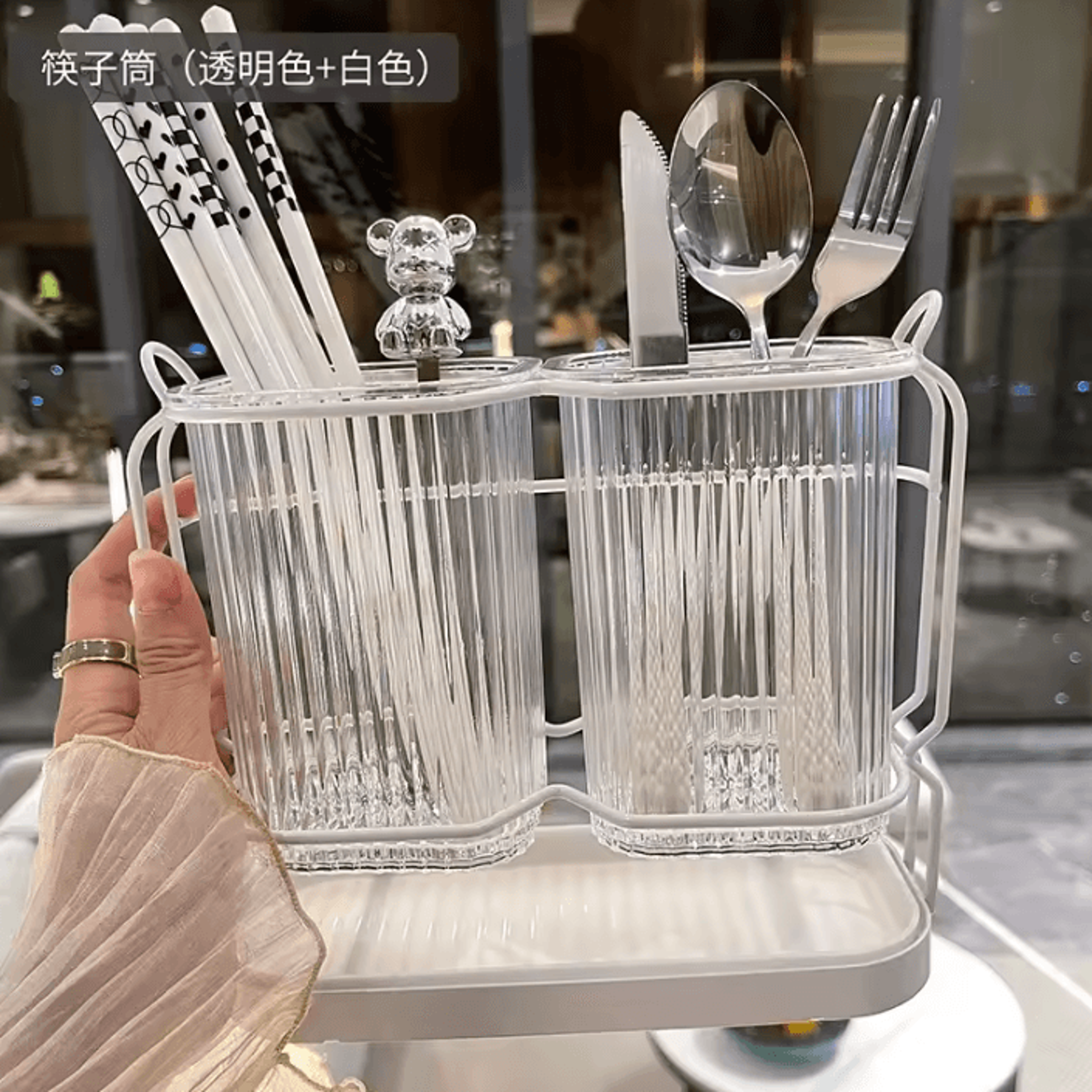 Nordic Style Cutlery Drain Rack For Elegant Kitchen Countertop Organization 6