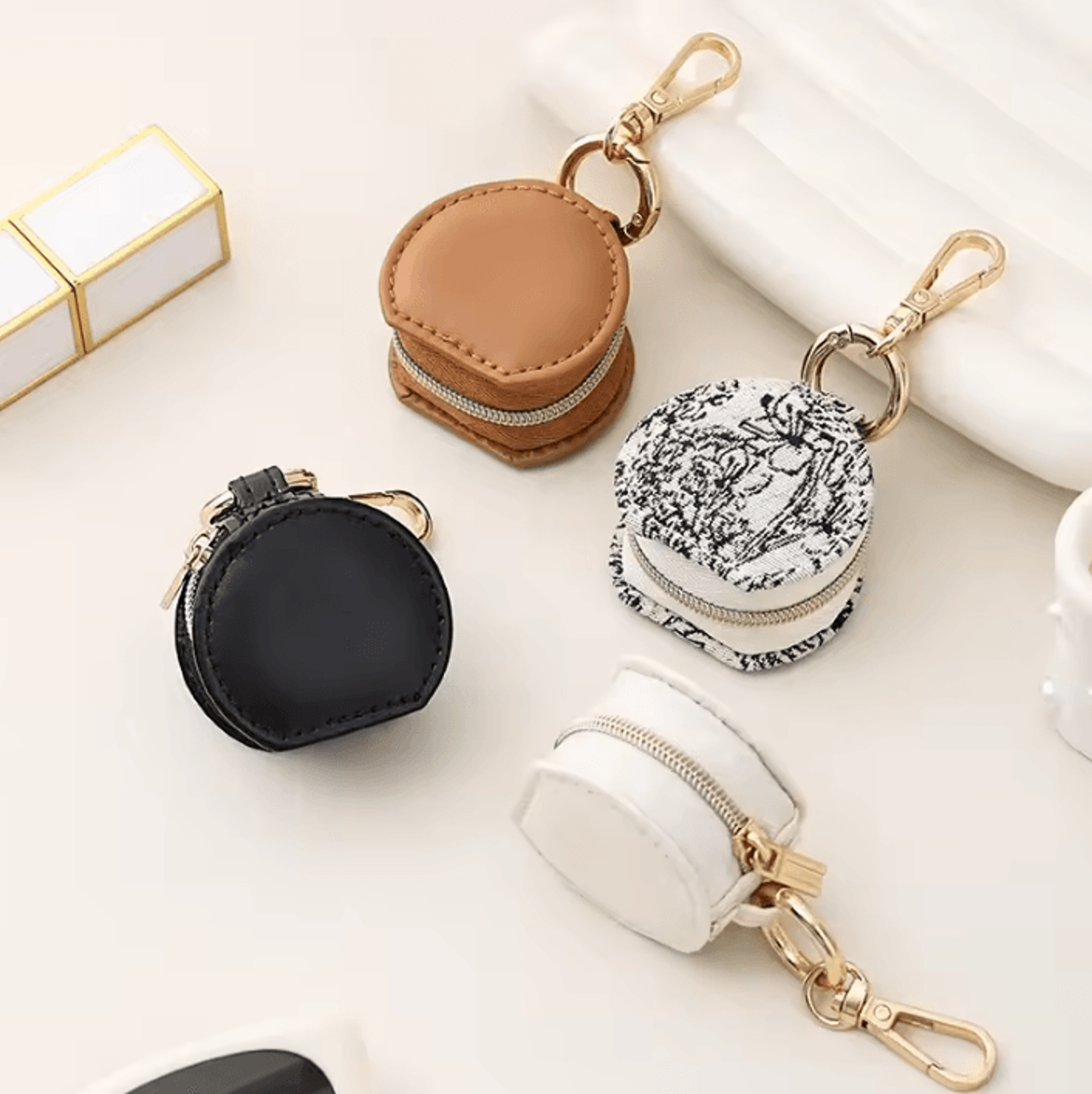 Portable Mini Jewelry Storage Box With Zipper And Hanging Strap For Travel 2
