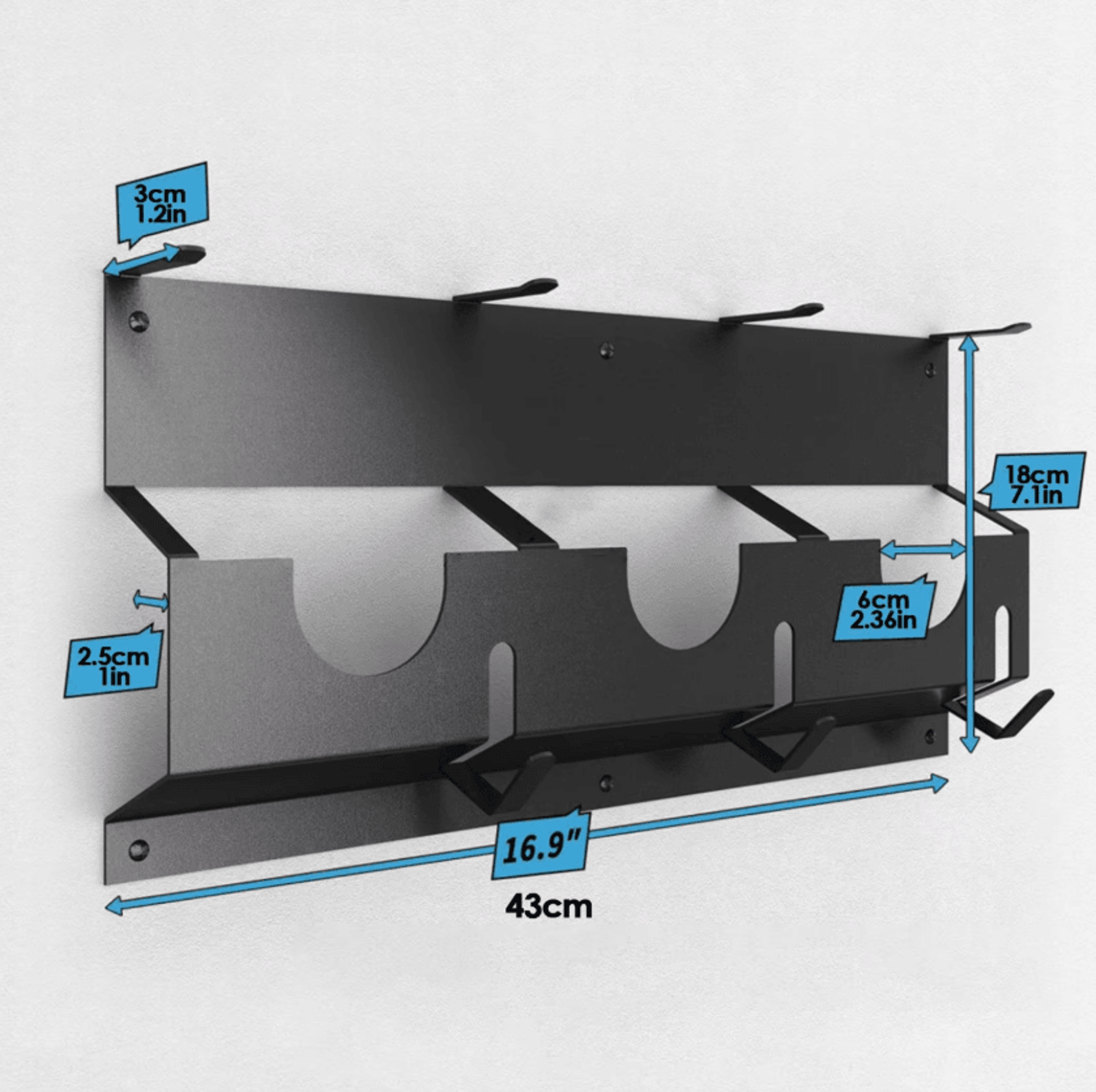 Heavy Duty Metal Angle Grinder Wall Mount Storage Rack With Cord Hanger 3