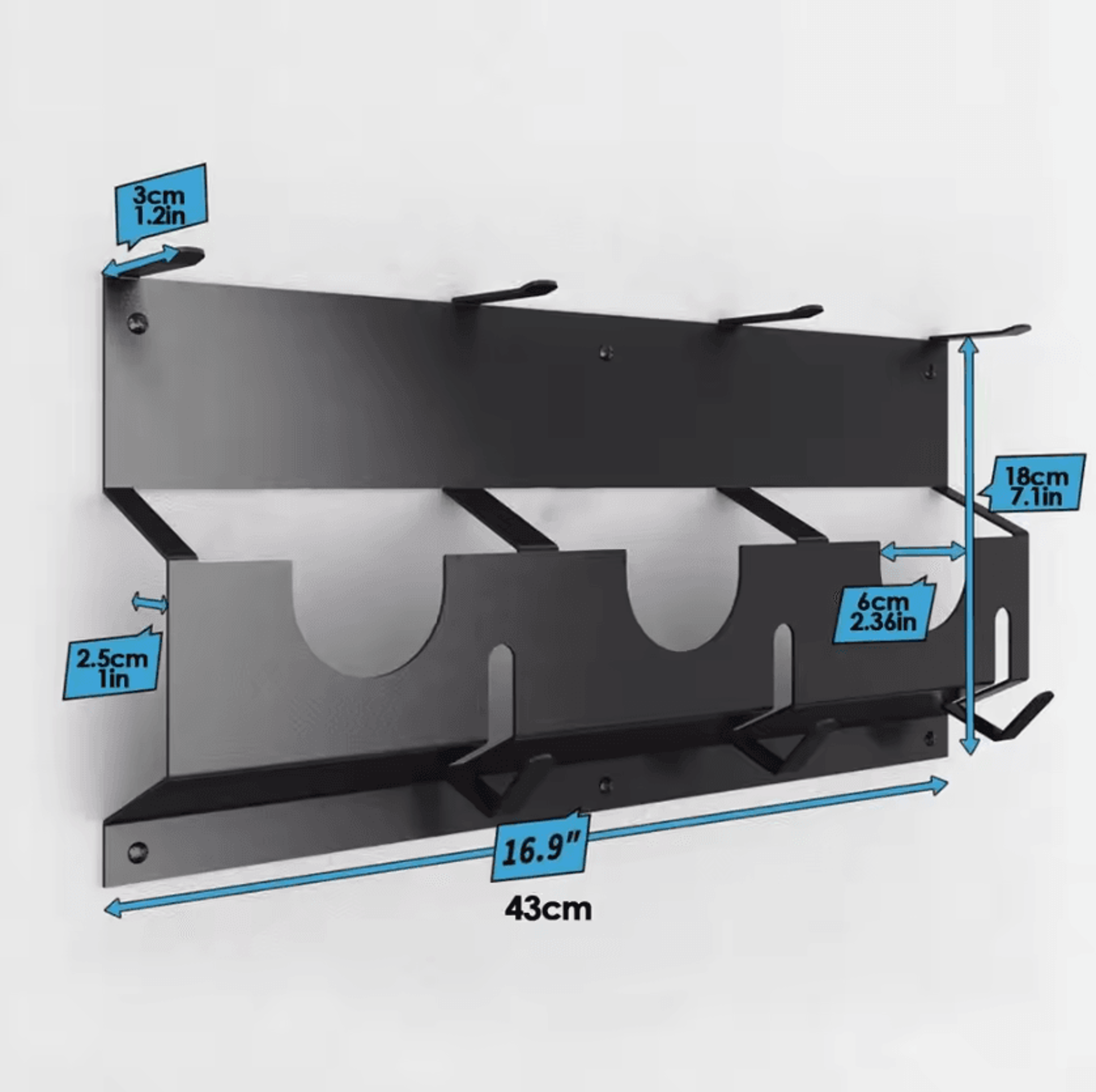 Heavy Duty Metal Angle Grinder Wall Mount Storage Rack With Cord Hanger 6