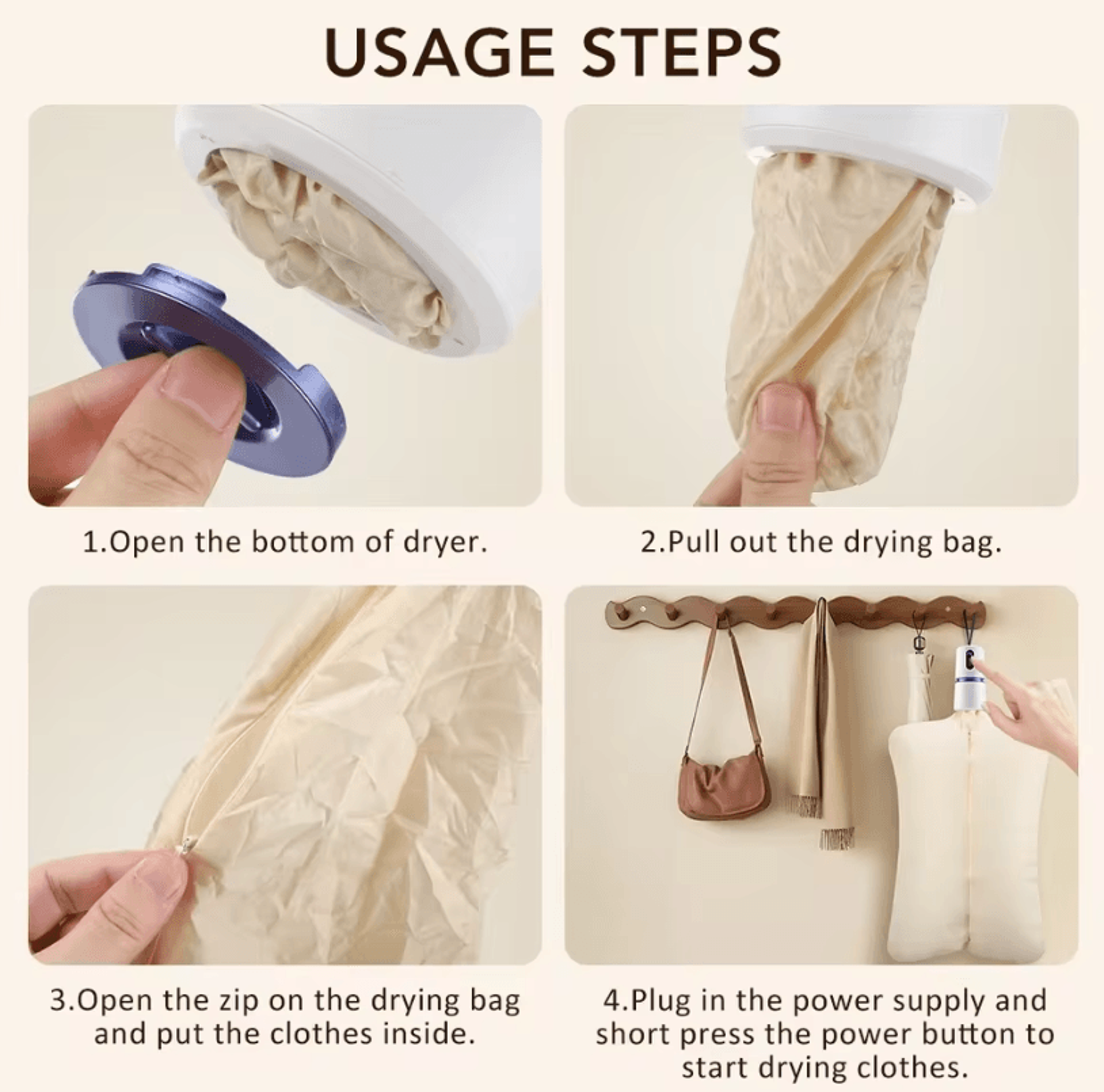 Portable Smart Clothes Dryer 110220V Tumble Laundry Dryer With Timer For Travel And Outdoor Use 4