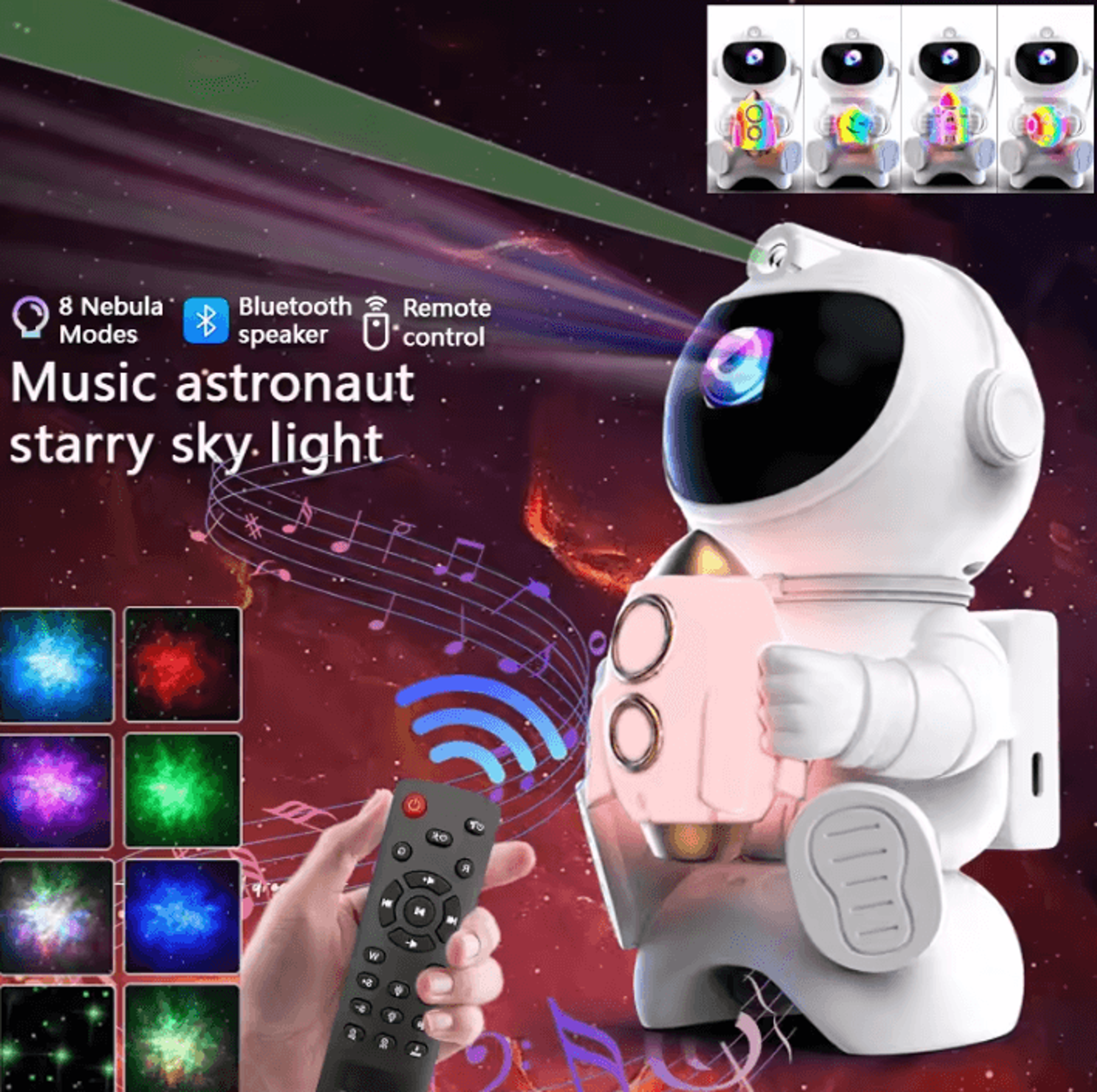 galaxyglow astronaut led star projector night light