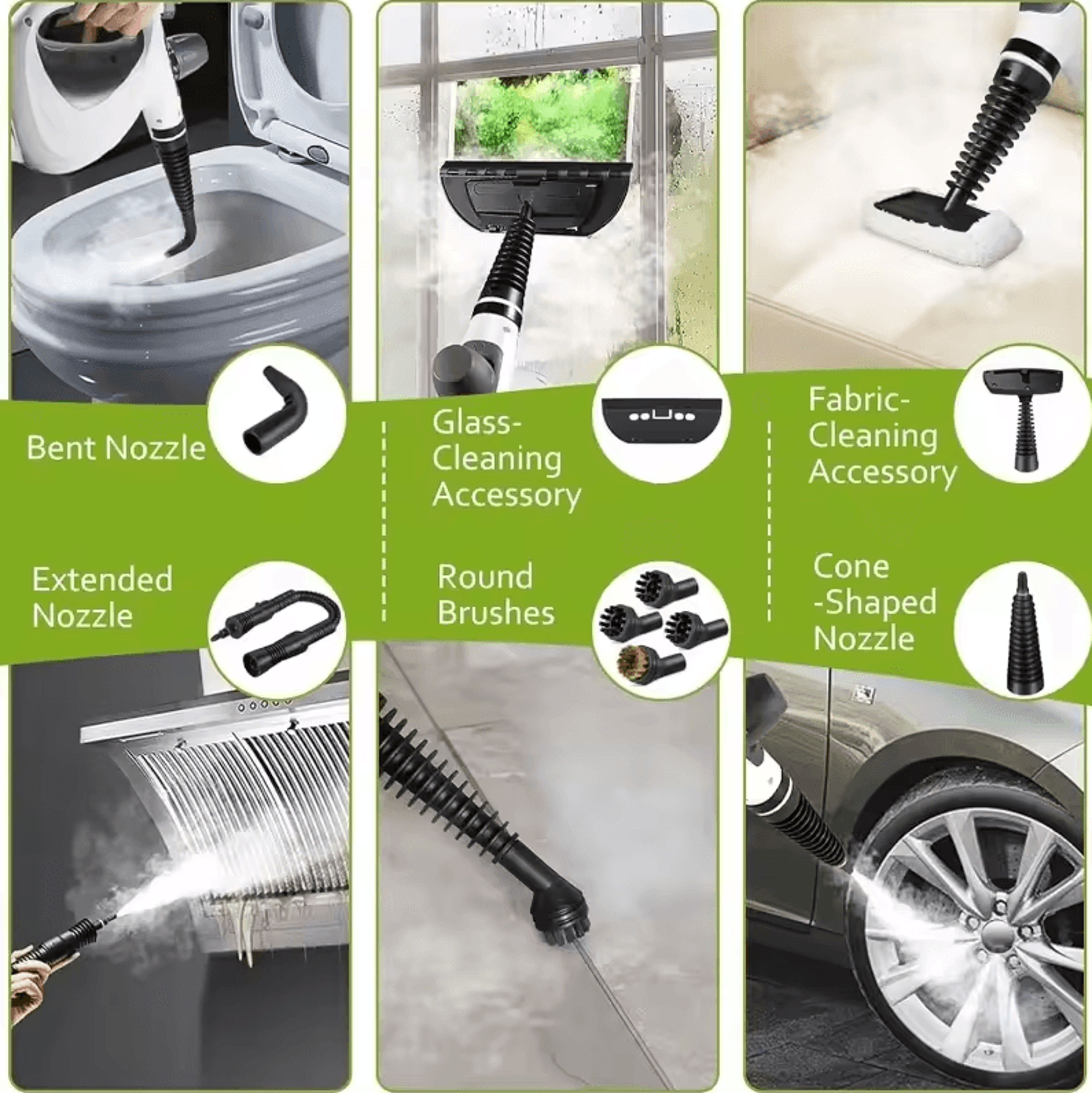 1050W Handheld Steam Cleaner Machine  High Temperature Pressurized Steamer With 9 Accessories For H 2