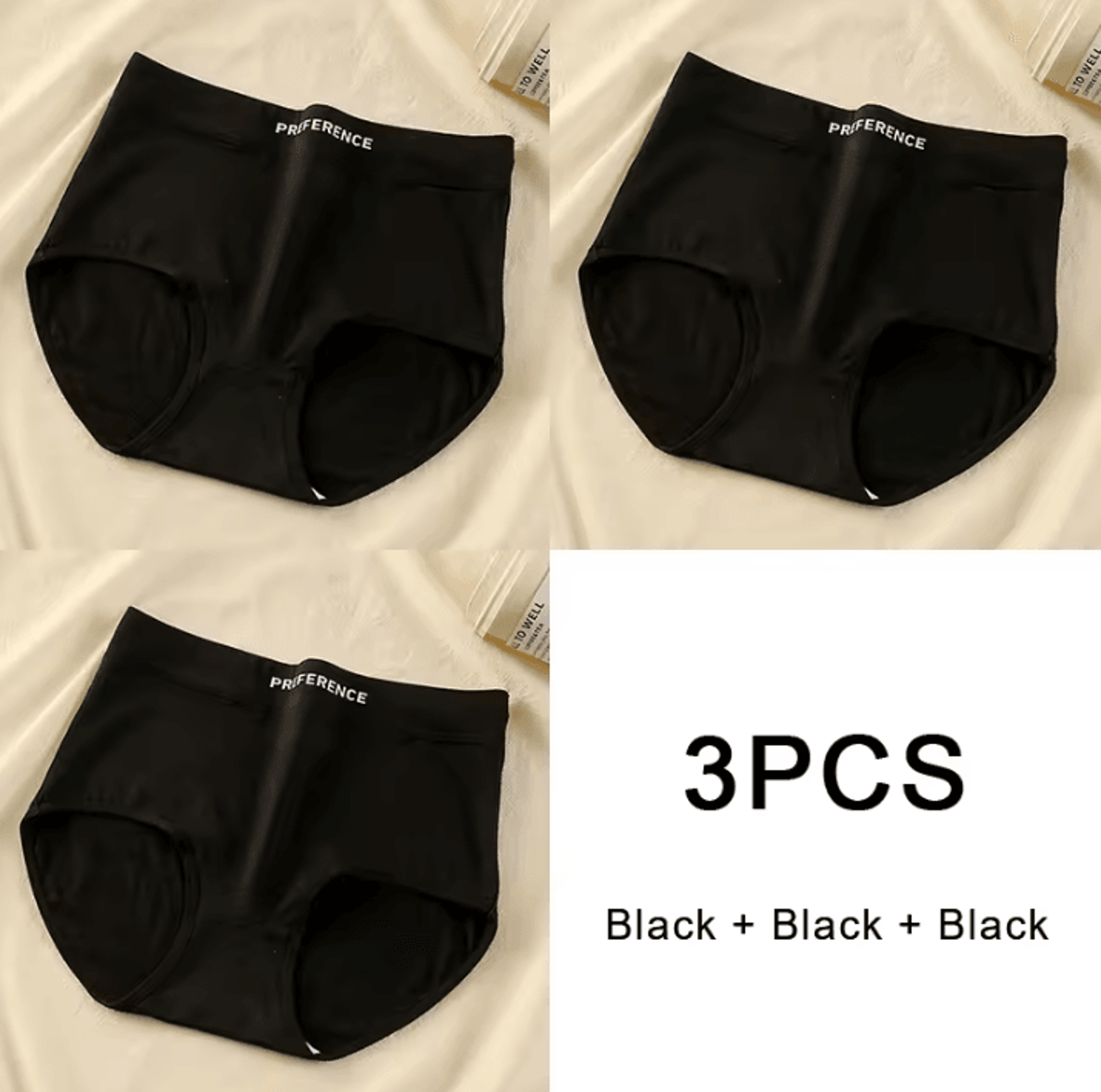 3PCS Womens Cotton HighWaist Breathable Underwear Panty Set 11