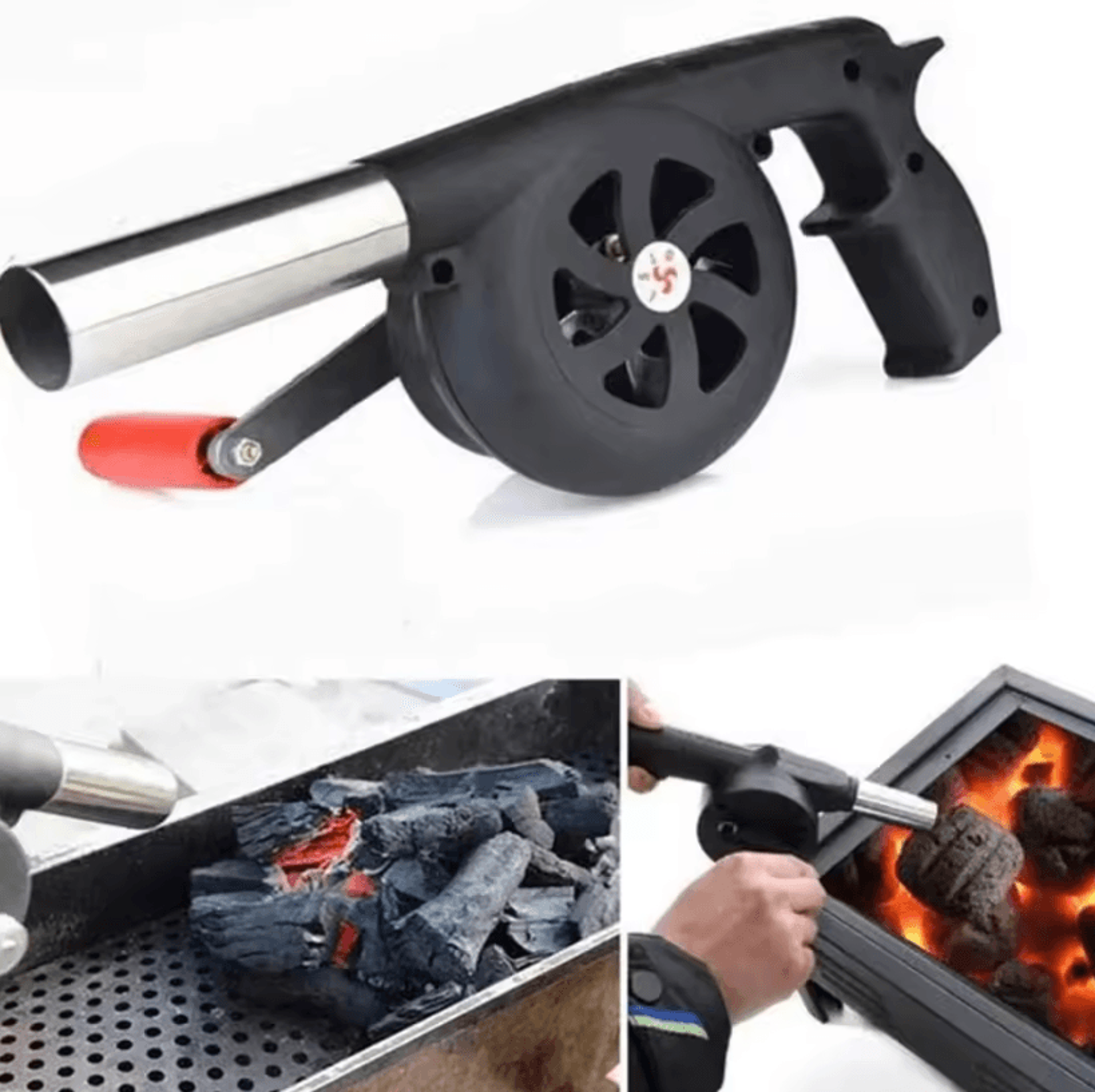 handheld bbq fan air blower for outdoor grill and picnic