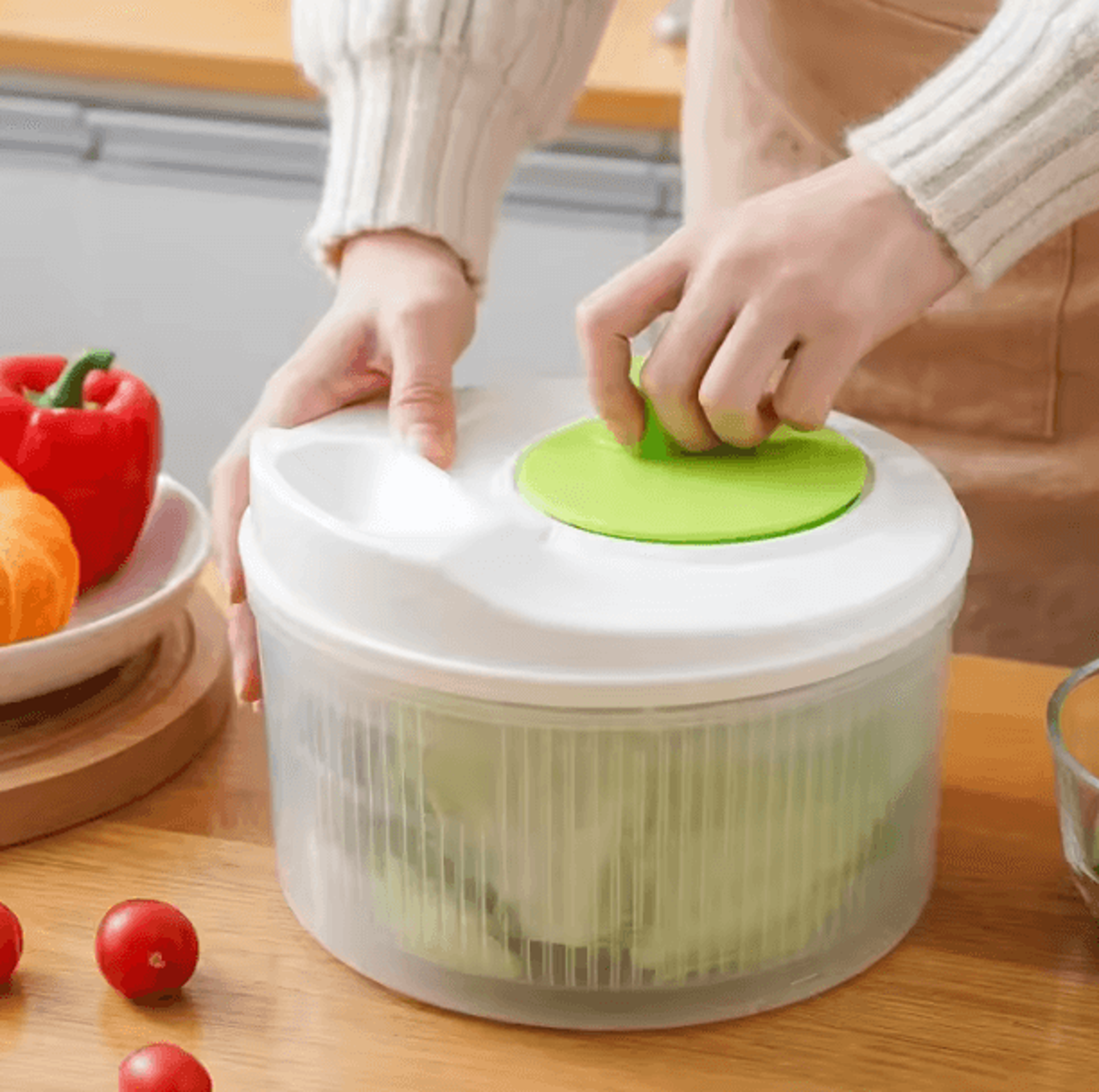 Salad Spinner For Leafy Vegetables With Lettuce Washer And Greens Drainer 3