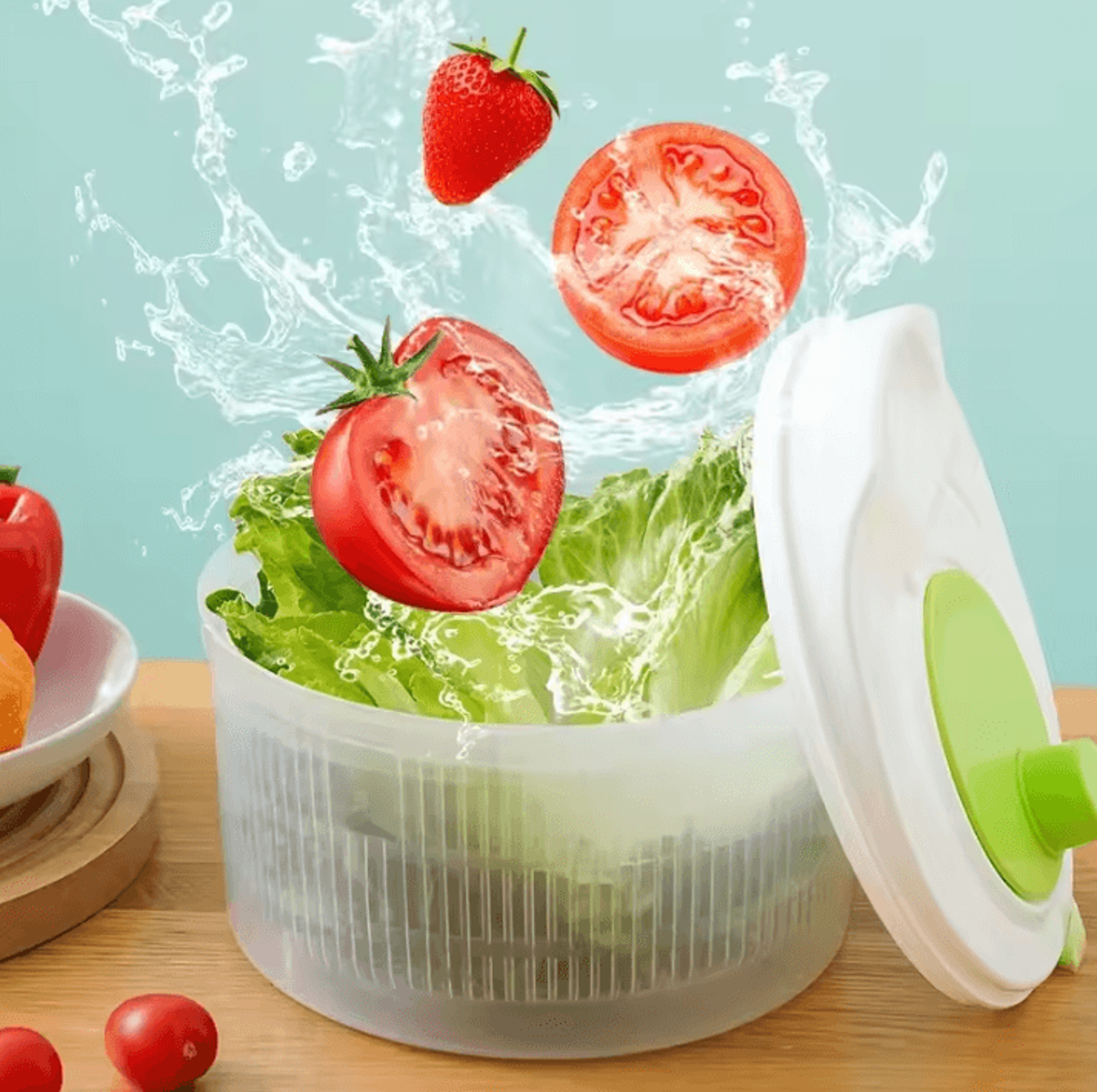 Salad Spinner For Leafy Vegetables With Lettuce Washer And Greens Drainer 5