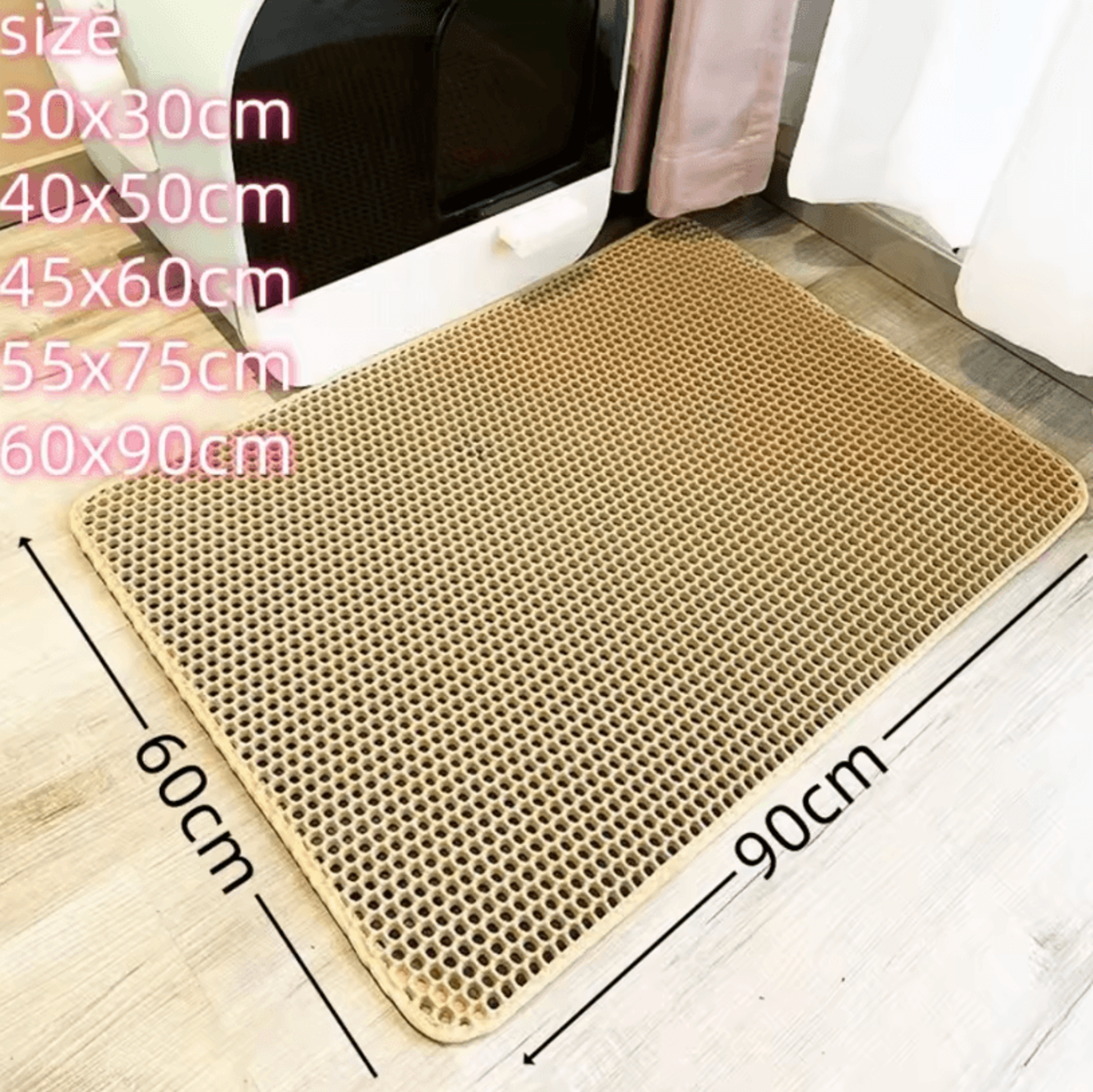 large waterproof eva cat litter mat – double layer pet toilet & litter box catcher mat