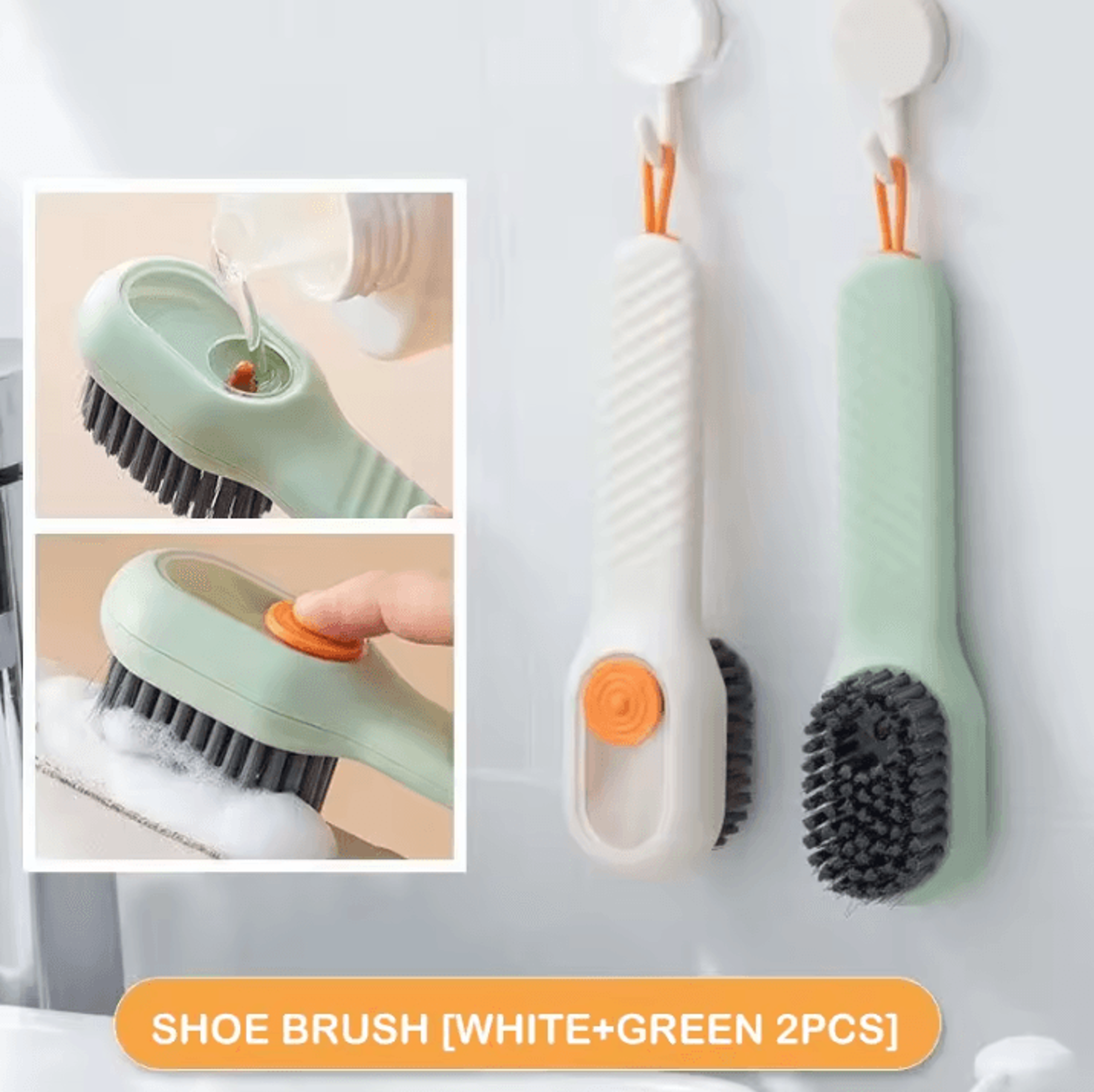 Multifunction Liquid Shoe Cleaning Brush  Shoe Cleaner With Soap Dispenser  Soft Bristle Shoe Brush 10