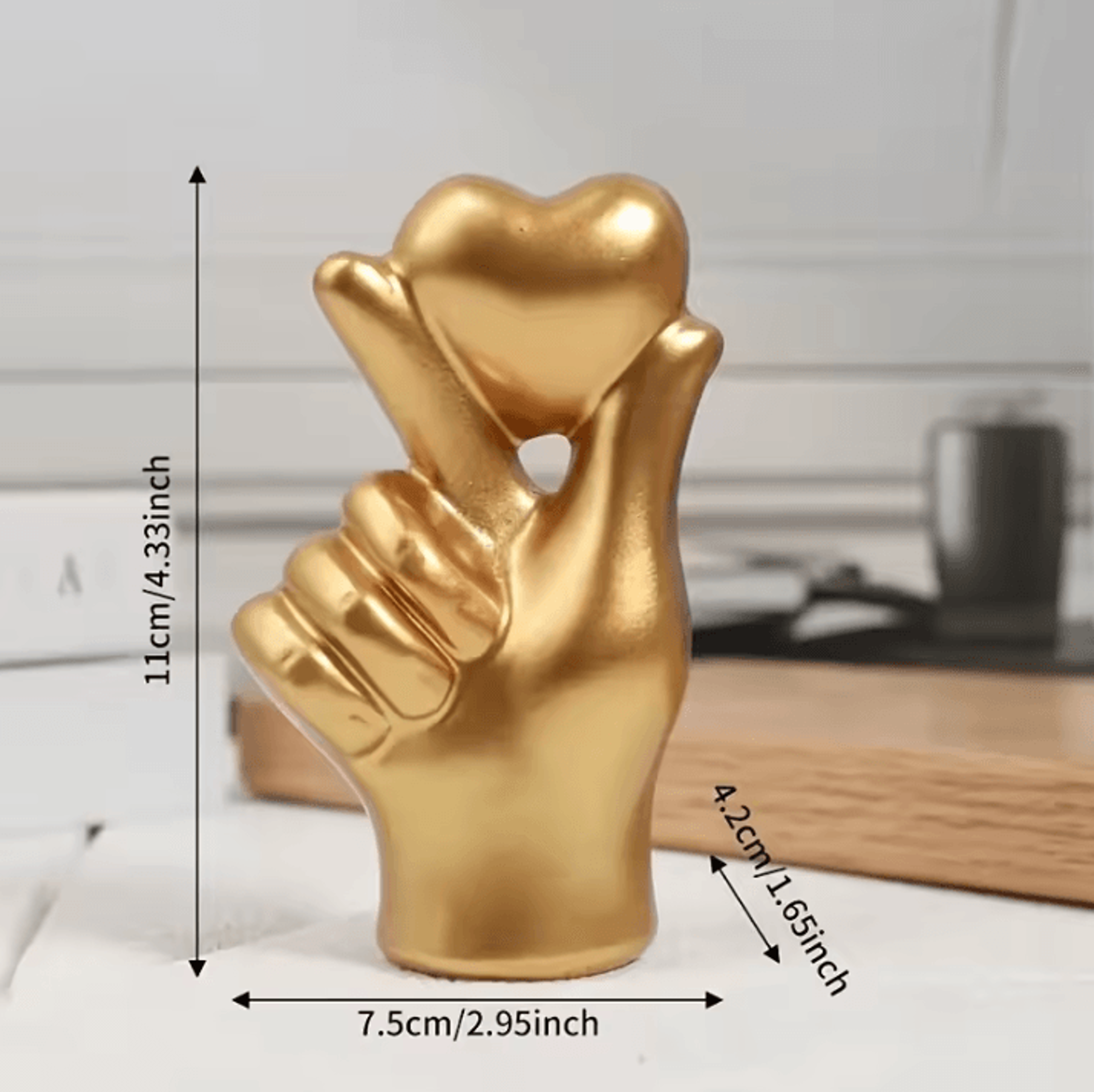 1 Pcs Hand Gesture Figurine Modern Minimalist Resin Home Decor Living Room Ornament And Valentines  2