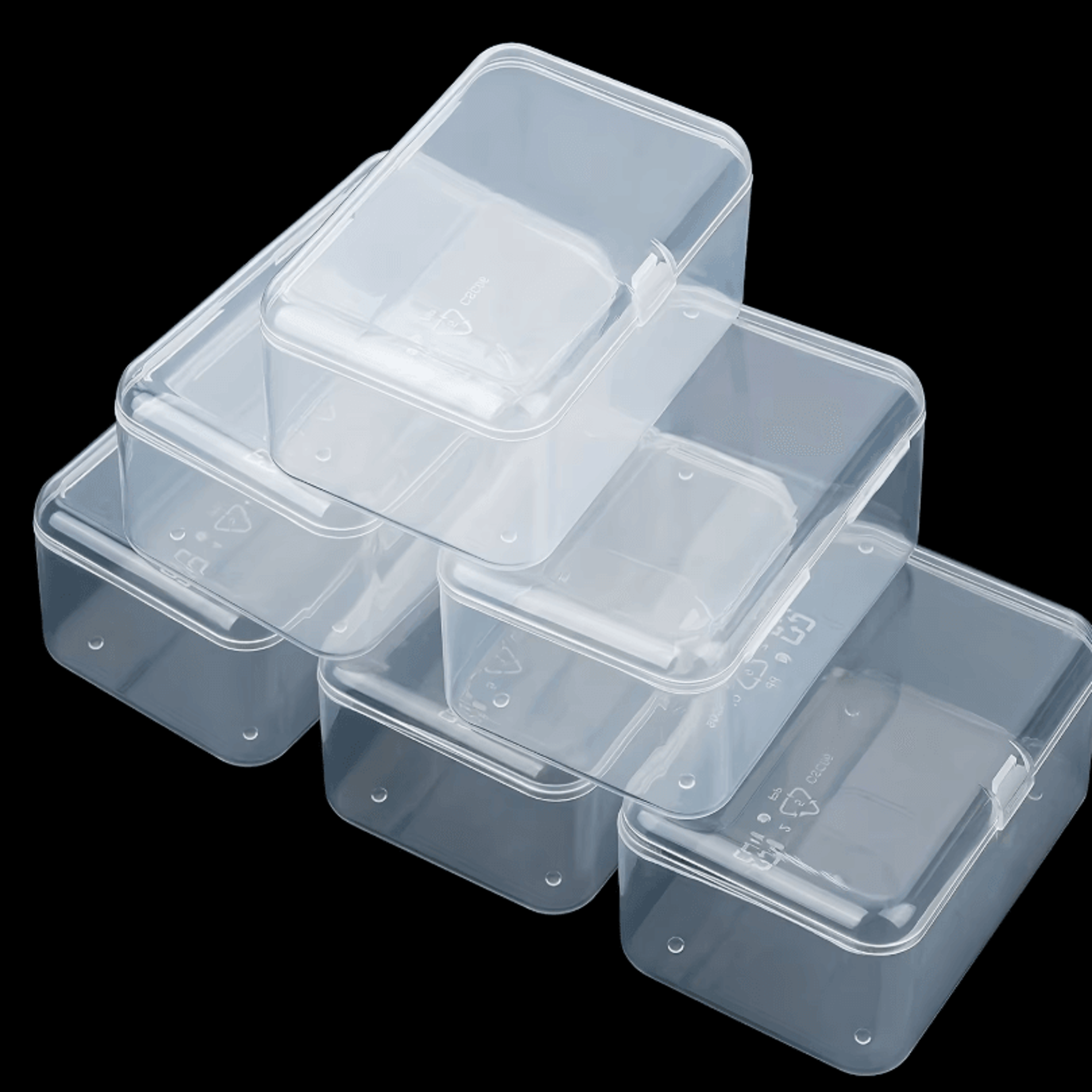 6Pack Transparent Storage Boxes  Clear Organizer Containers For Home Office Kitchen  Closet 1