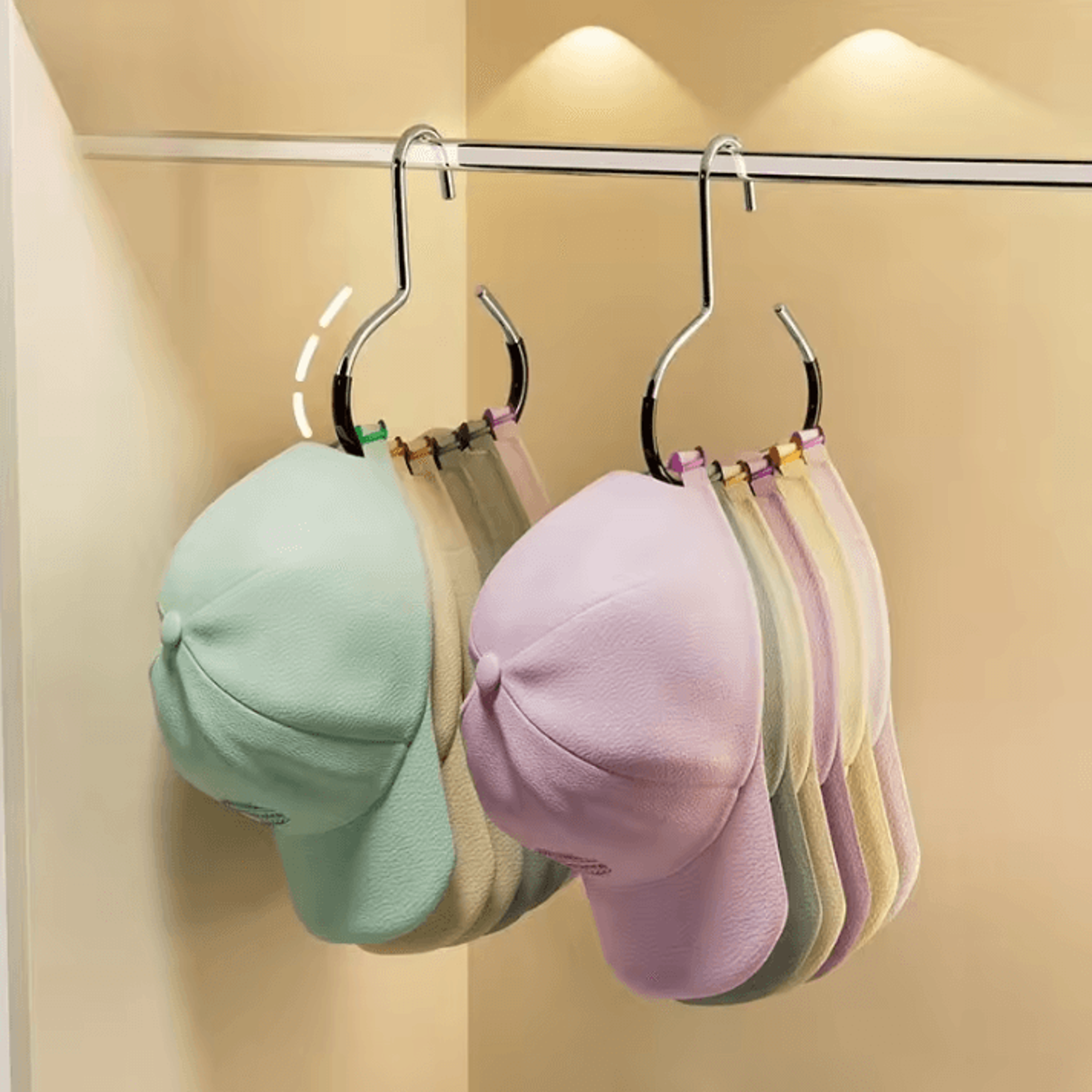 Durable Stainless Steel Hat Hanger  NonSlip Hanging Hooks For Wardrobe Storage Organizer  MultiPurp 2