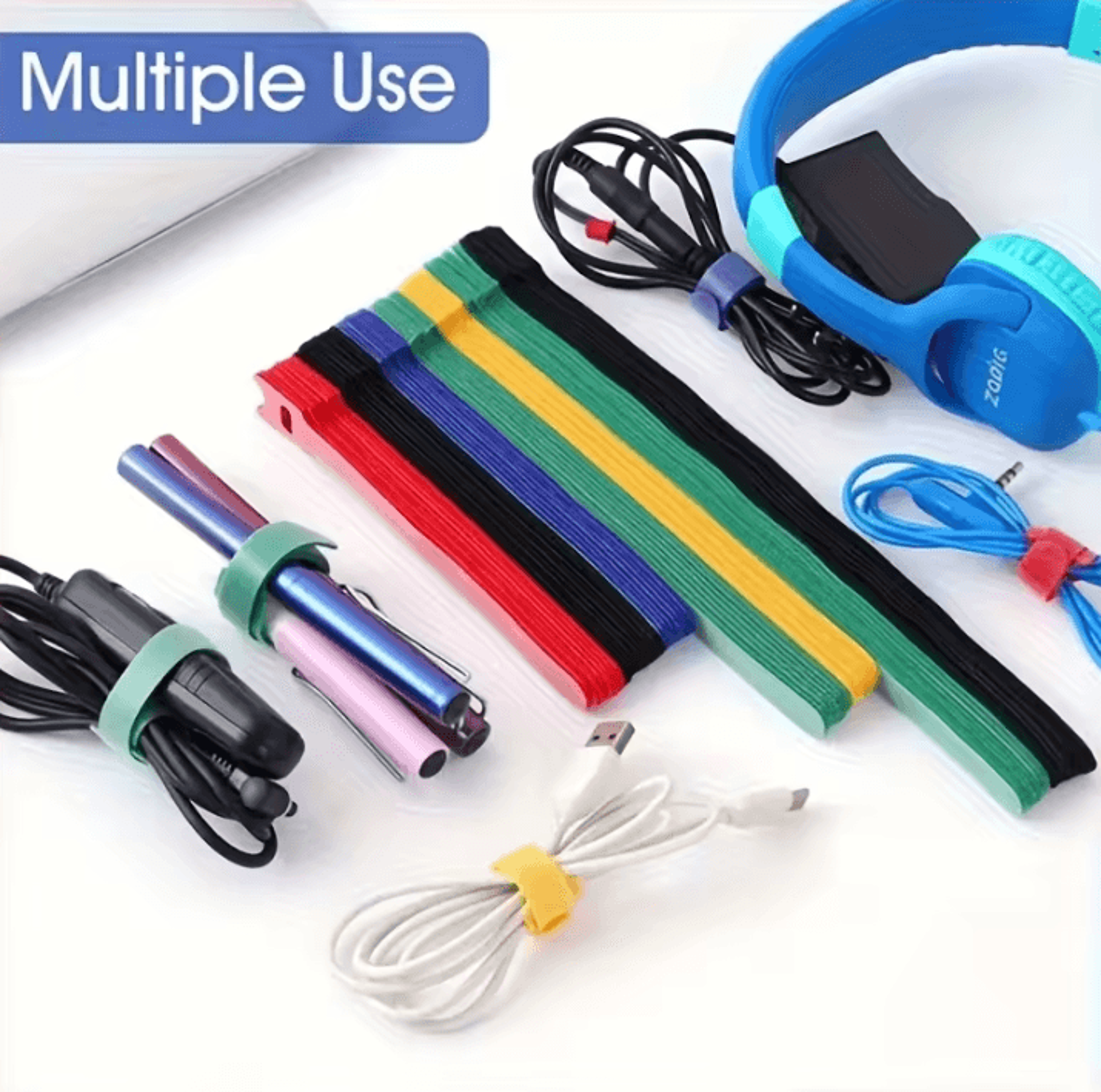 100Pcs Reusable Cable Ties  Hook And Loop Fastening Straps For Wire Organizers And MultiPurpose Cab 2
