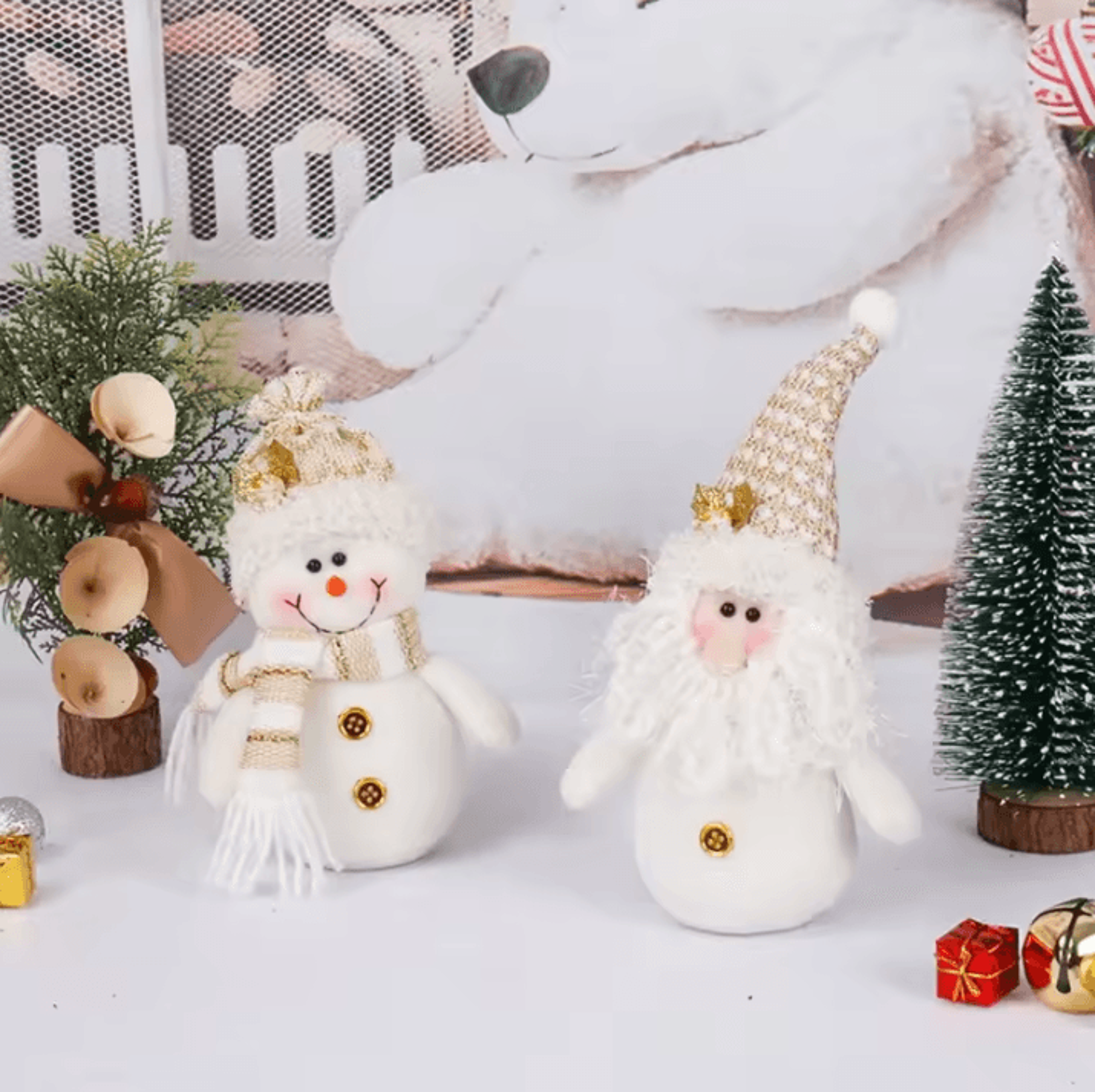 assorted christmas gnome decorations – santa snowman christmas dolls for holiday tree ornaments and festive home decor