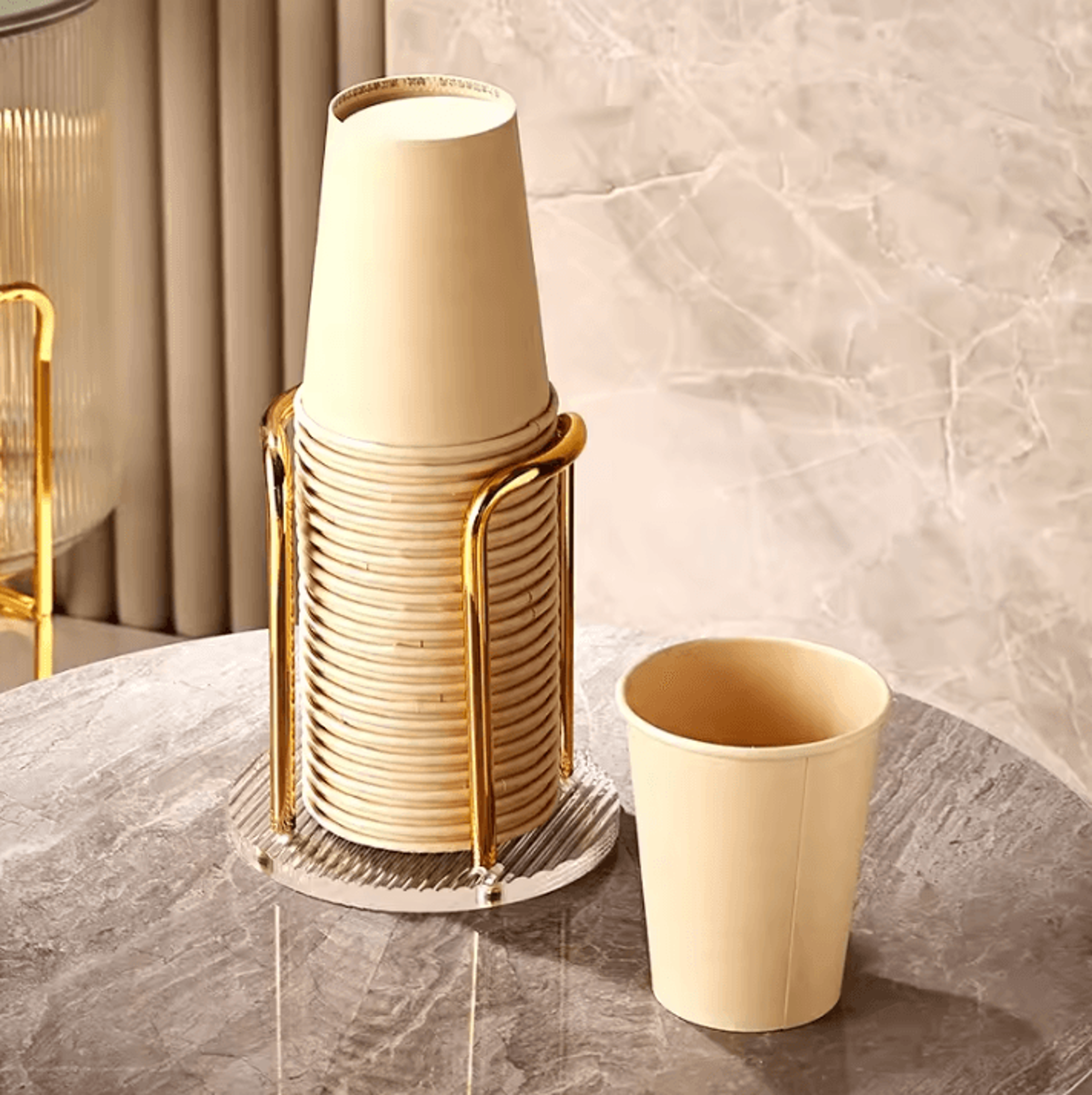 Luxury Cup Storage Holder  Disposable Cup Dispenser And Mug Display Stand For Home Organizer Rack 2