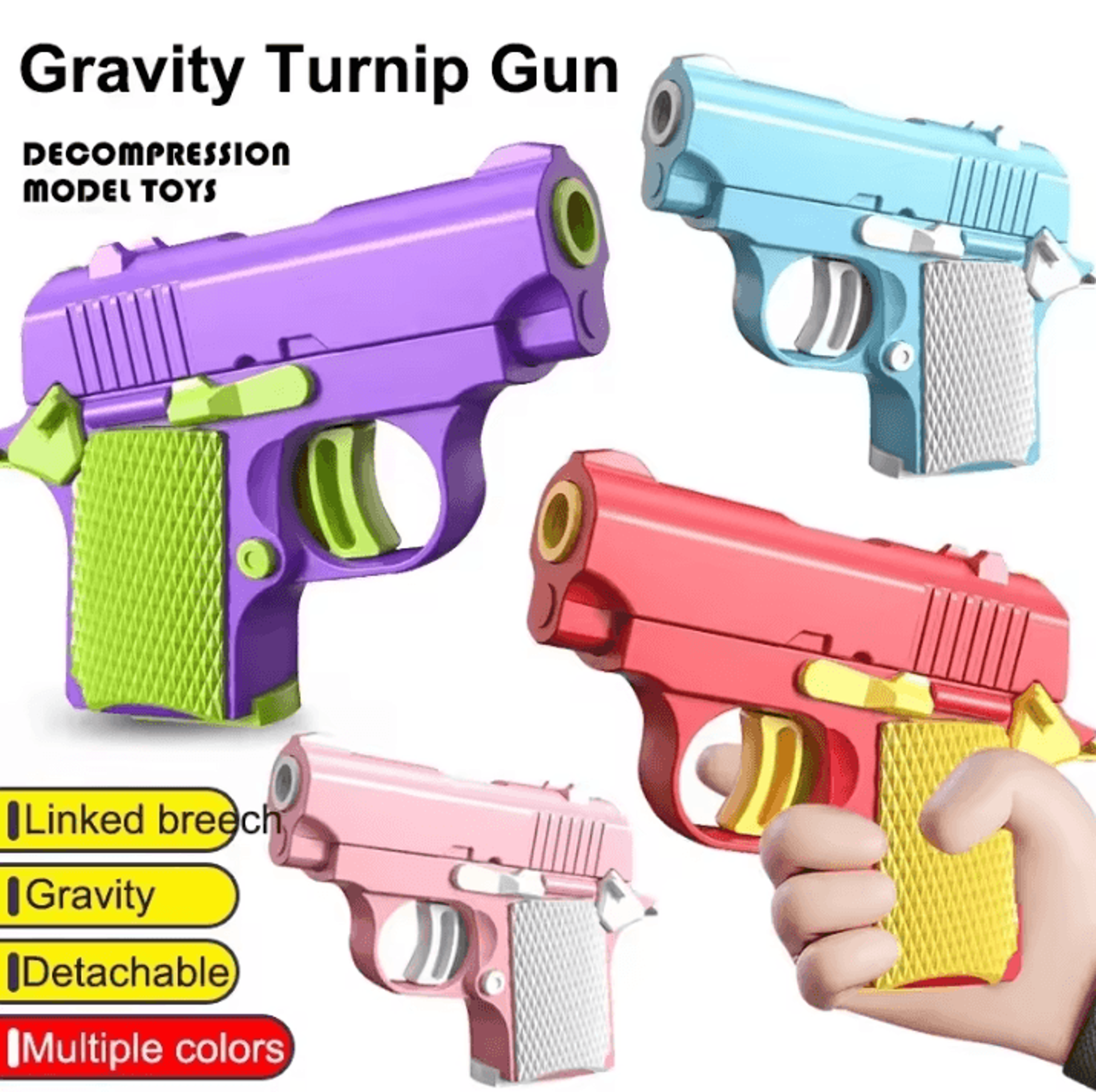 Mini 3D Gravity Printed Toy Pistol Model Fun StressRelief Gift For Kids And Adults 1