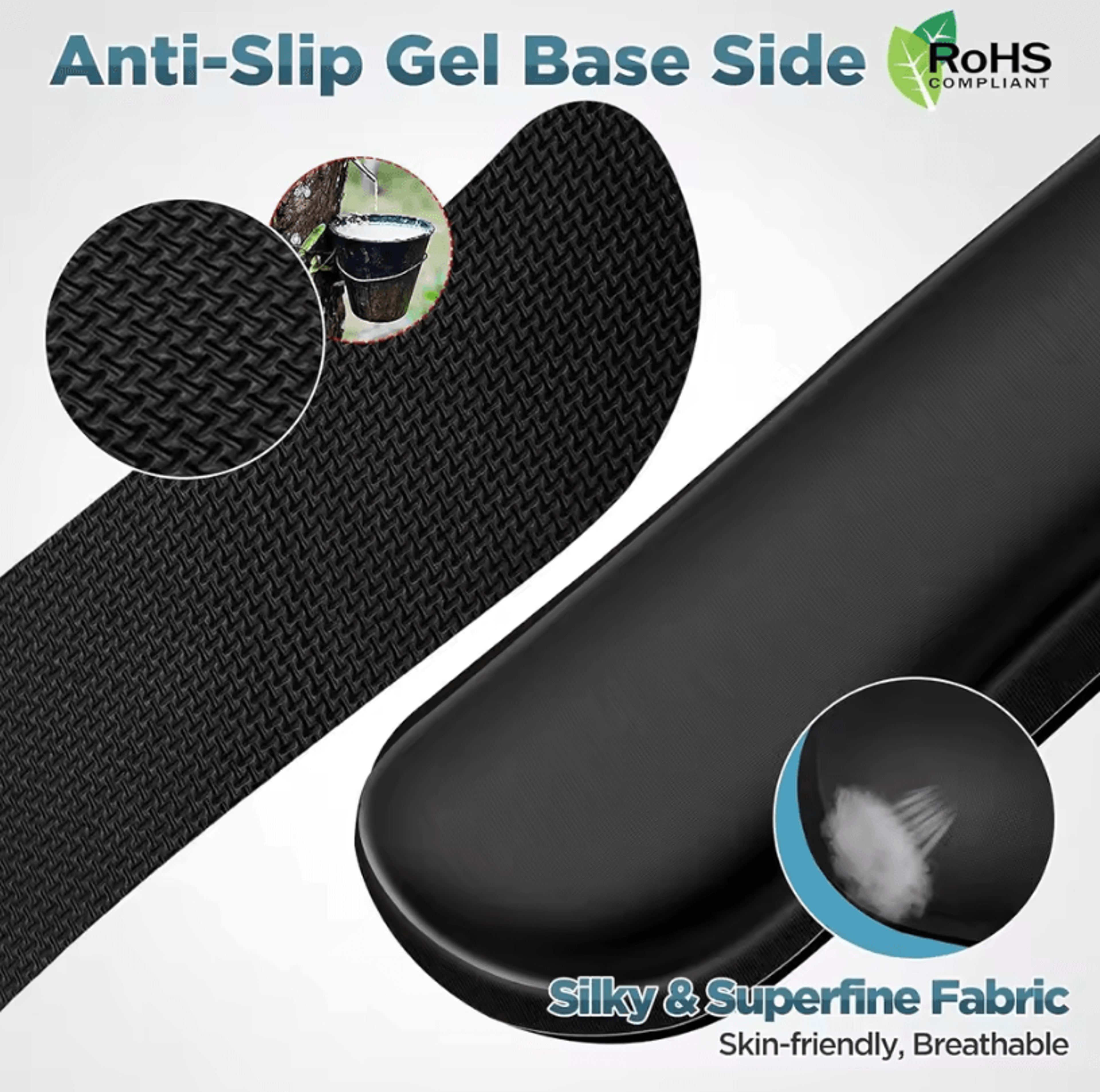 2Pcs Keyboard And Mouse Wrist Rest Set With Silky Gel Memory Foam For Ergonomic Comfort 3
