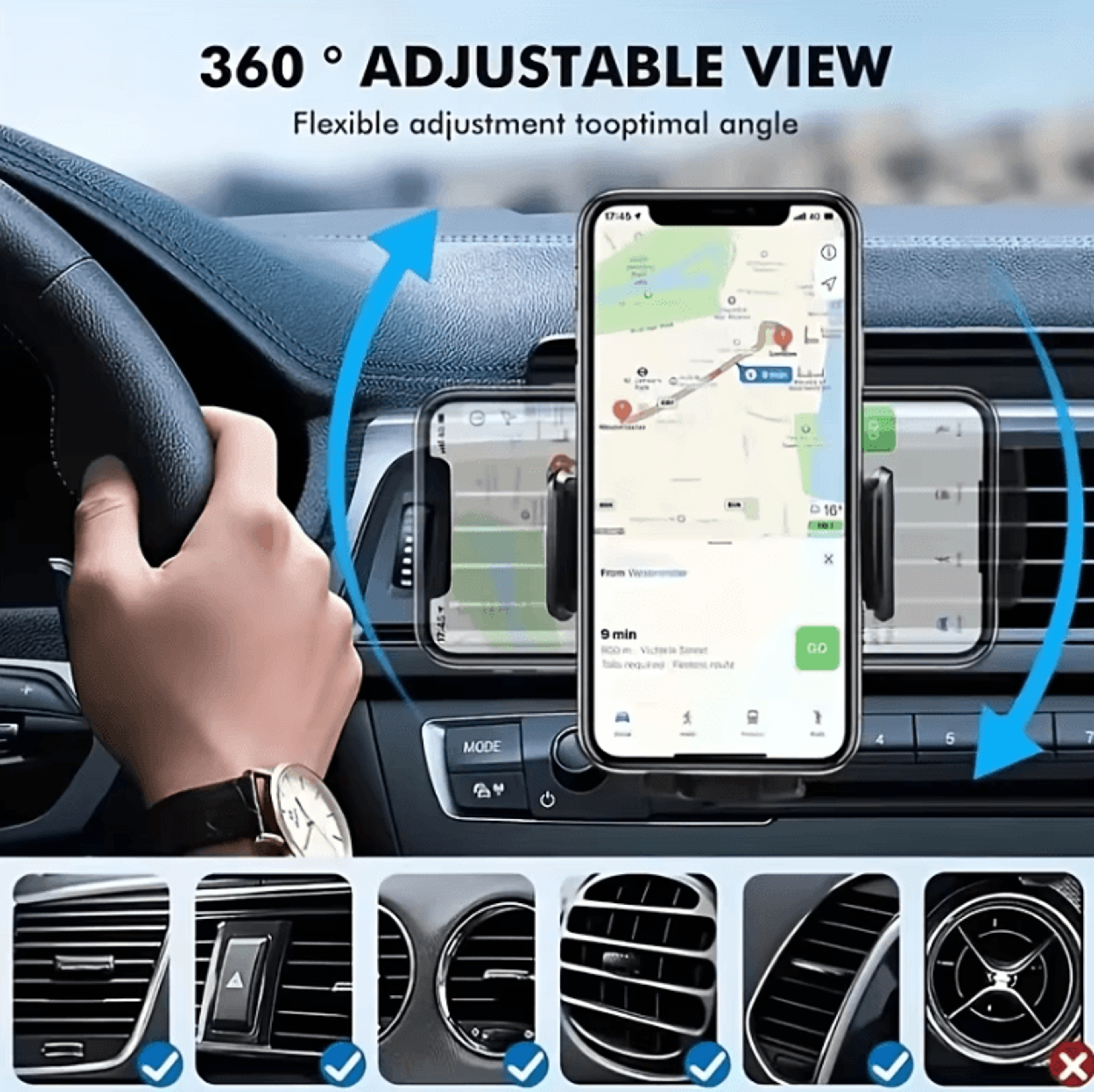 Universal Car Phone Holder  Air Vent Clip Mount Mobile Phone Car Stand For 4767 Inch Smartphones 3