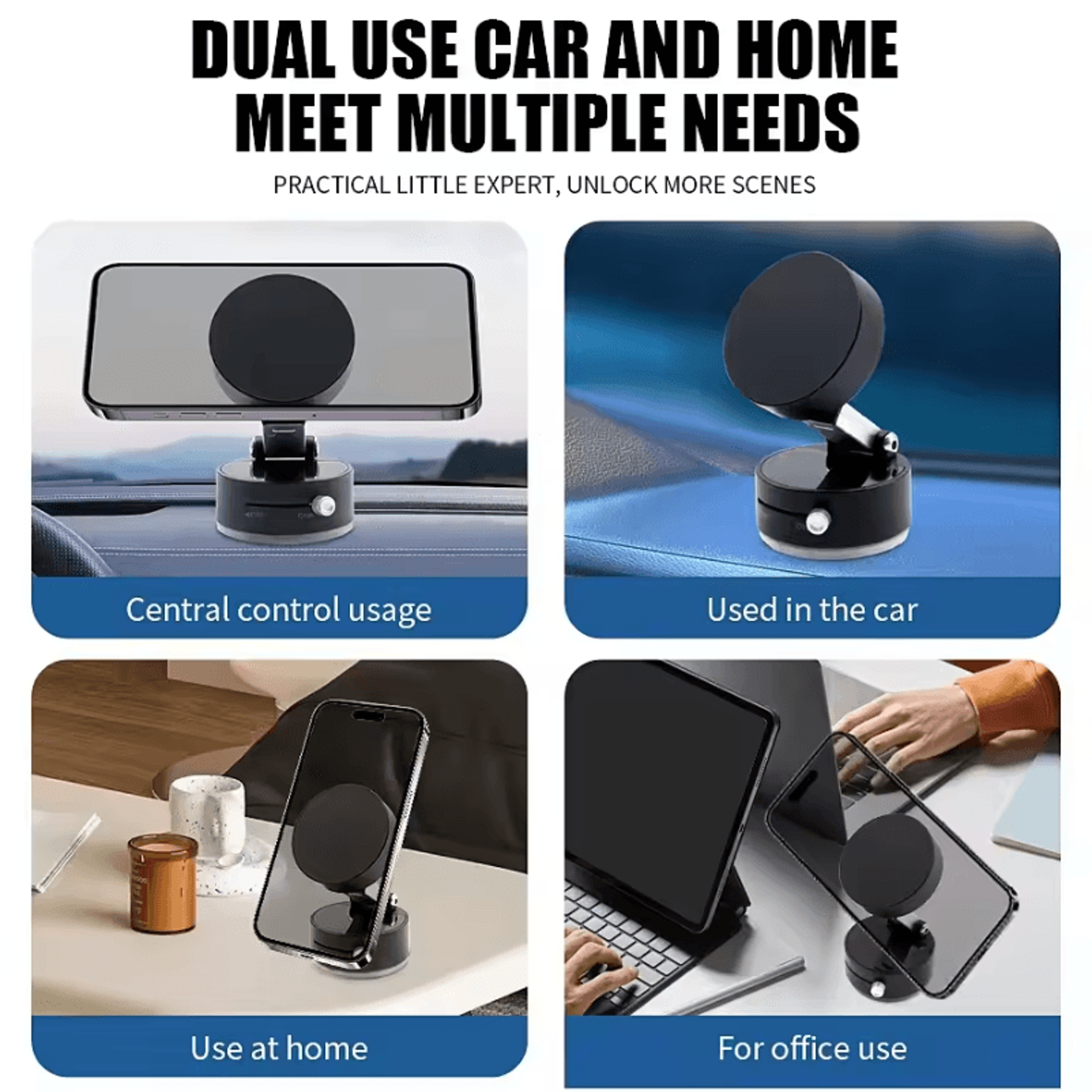 Vacuum Magnetic Phone Holder  Foldable  Portable Phone Stand For Car Home And Office 3