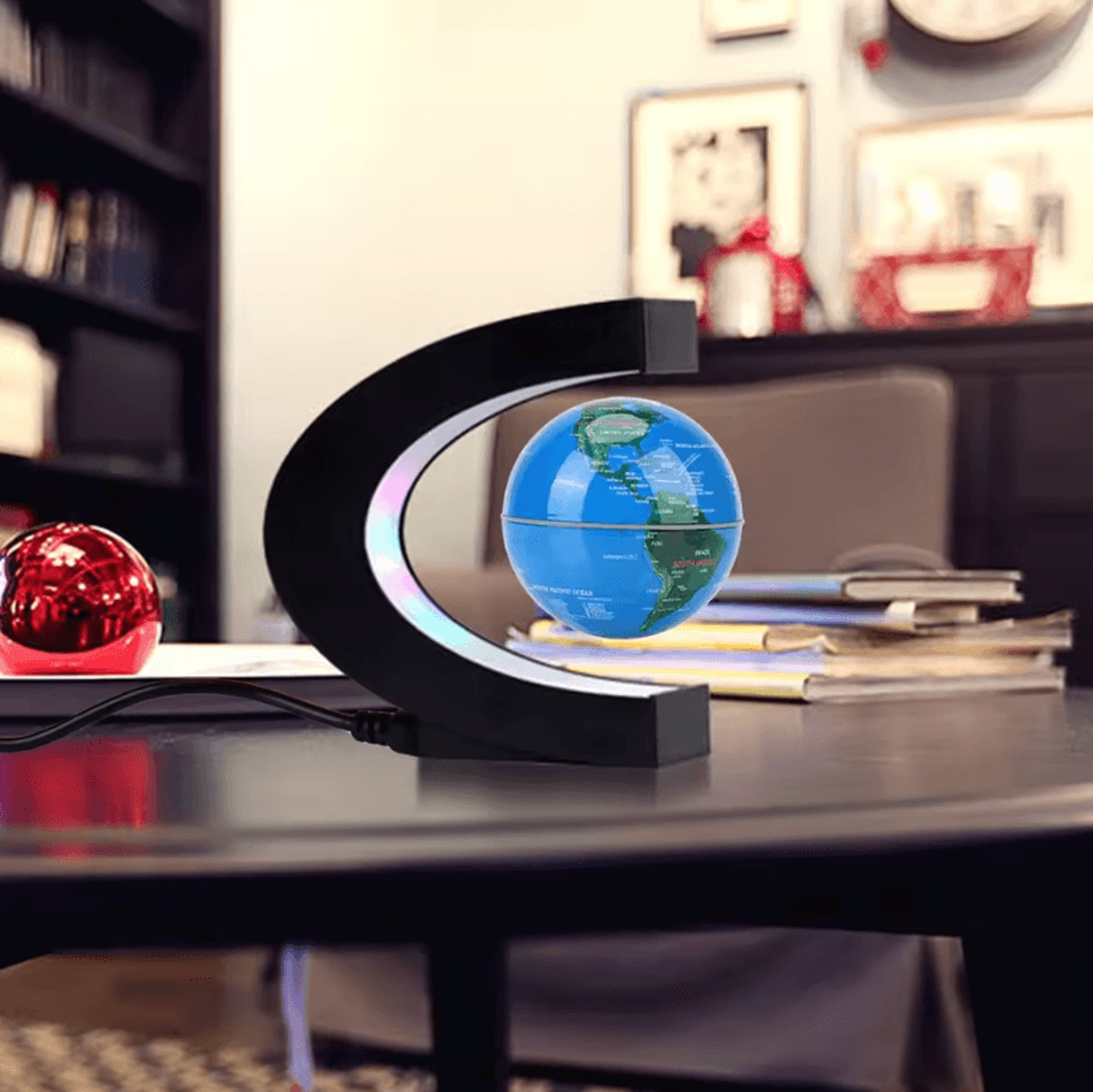 Floating Magnetic Levitation Globe LED World Map Lamp  Antigravity Lamp Decoration For Home And Gif 1
