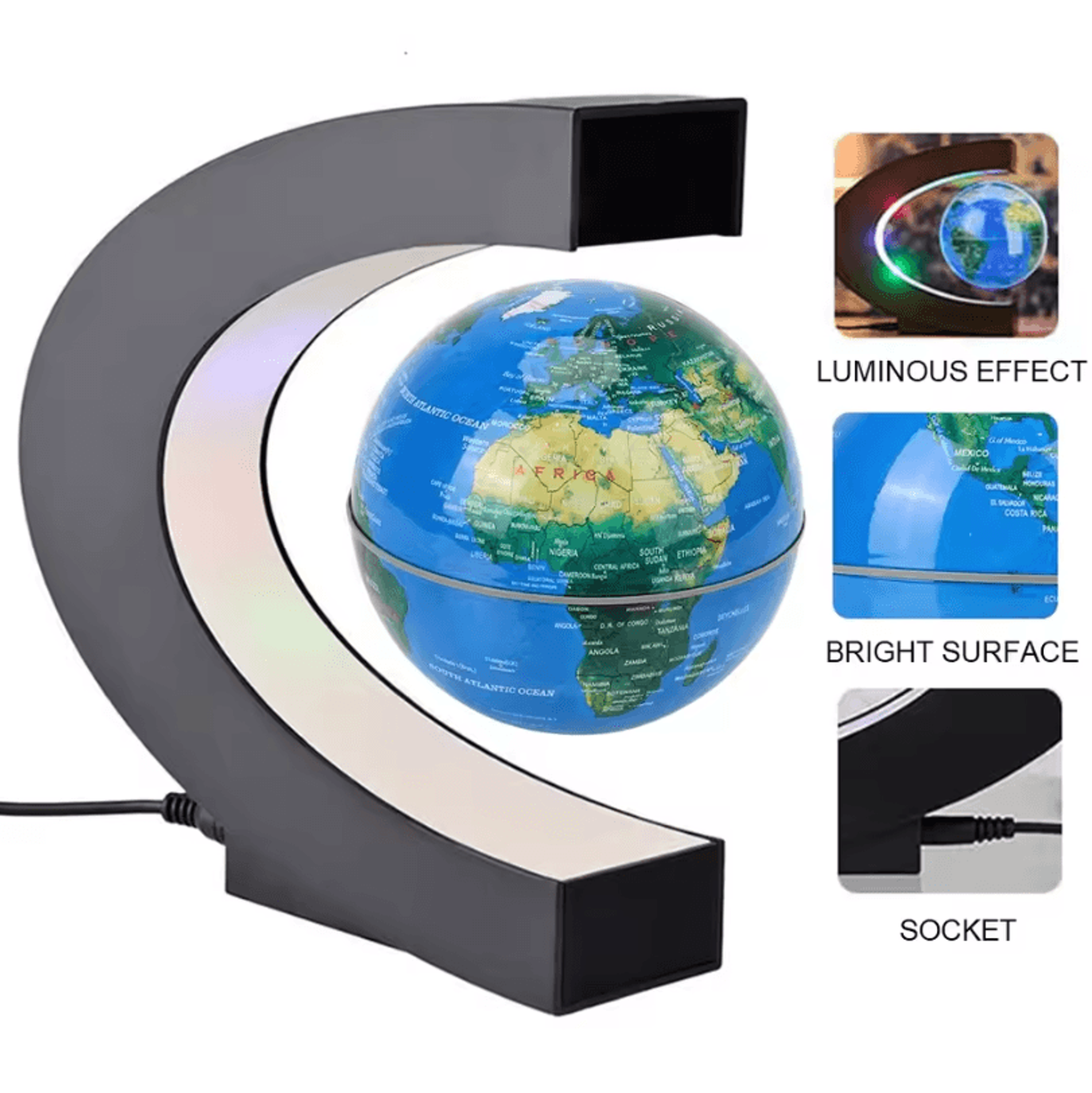 Floating Magnetic Levitation Globe LED World Map Lamp  Antigravity Lamp Decoration For Home And Gif 4
