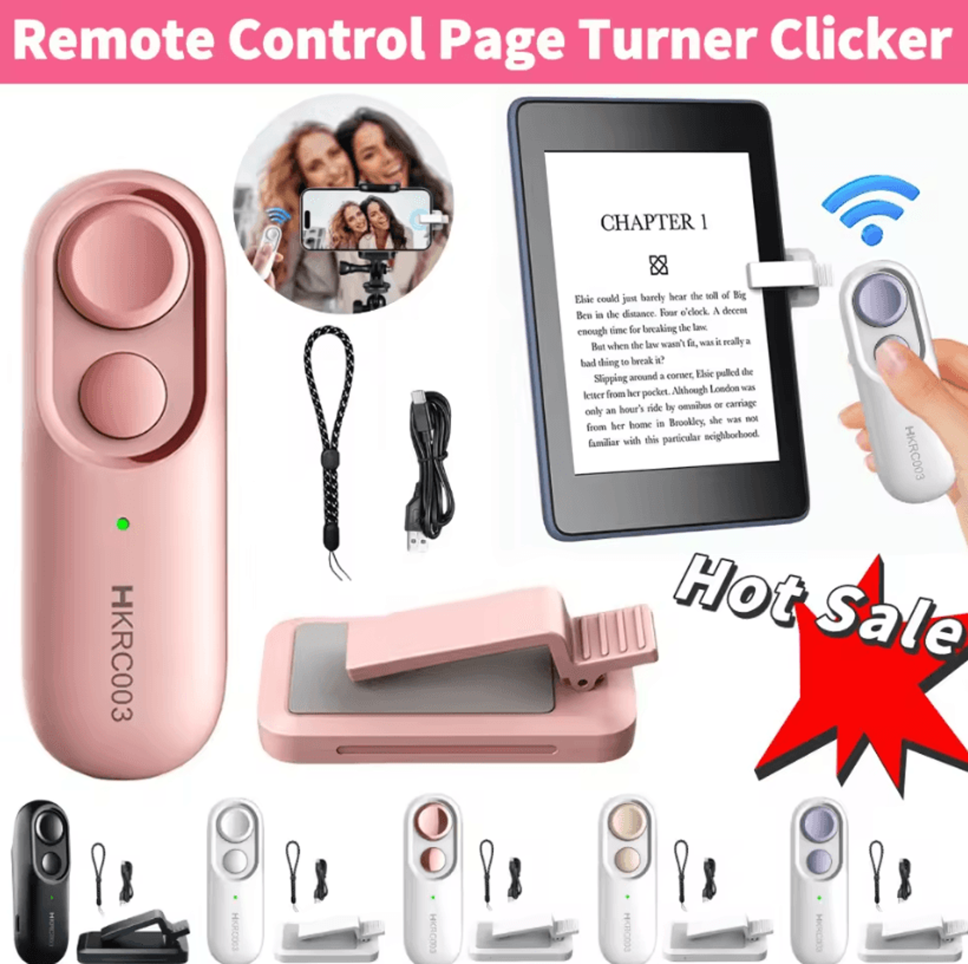 remote page turner and camera clicker – wireless shutter for phones, cameras and ereaders