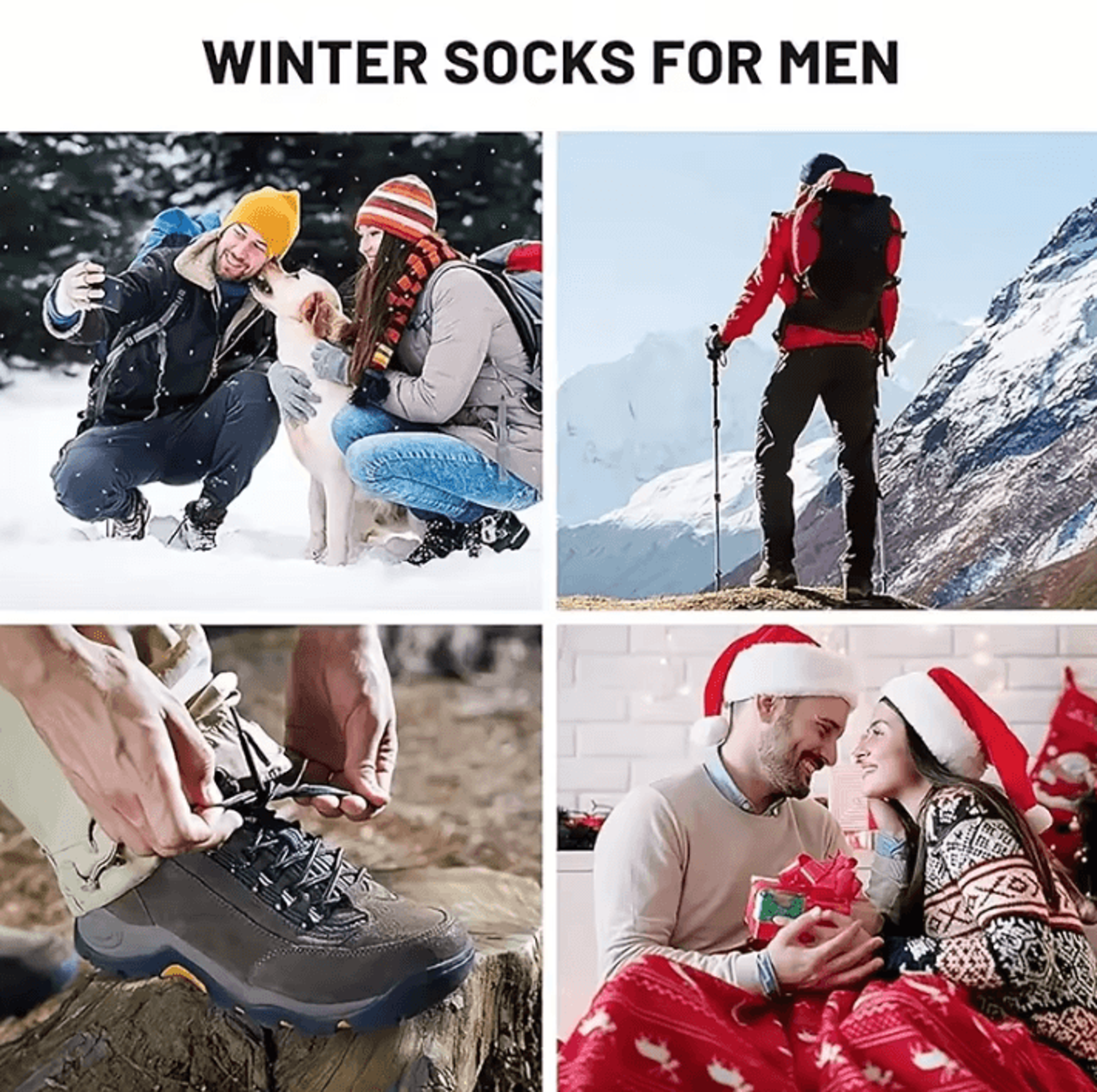 5 Pairs Mens Merino Wool Socks  Super Thick Thermal Hiking Socks For Cold Weather US Size 65115 4