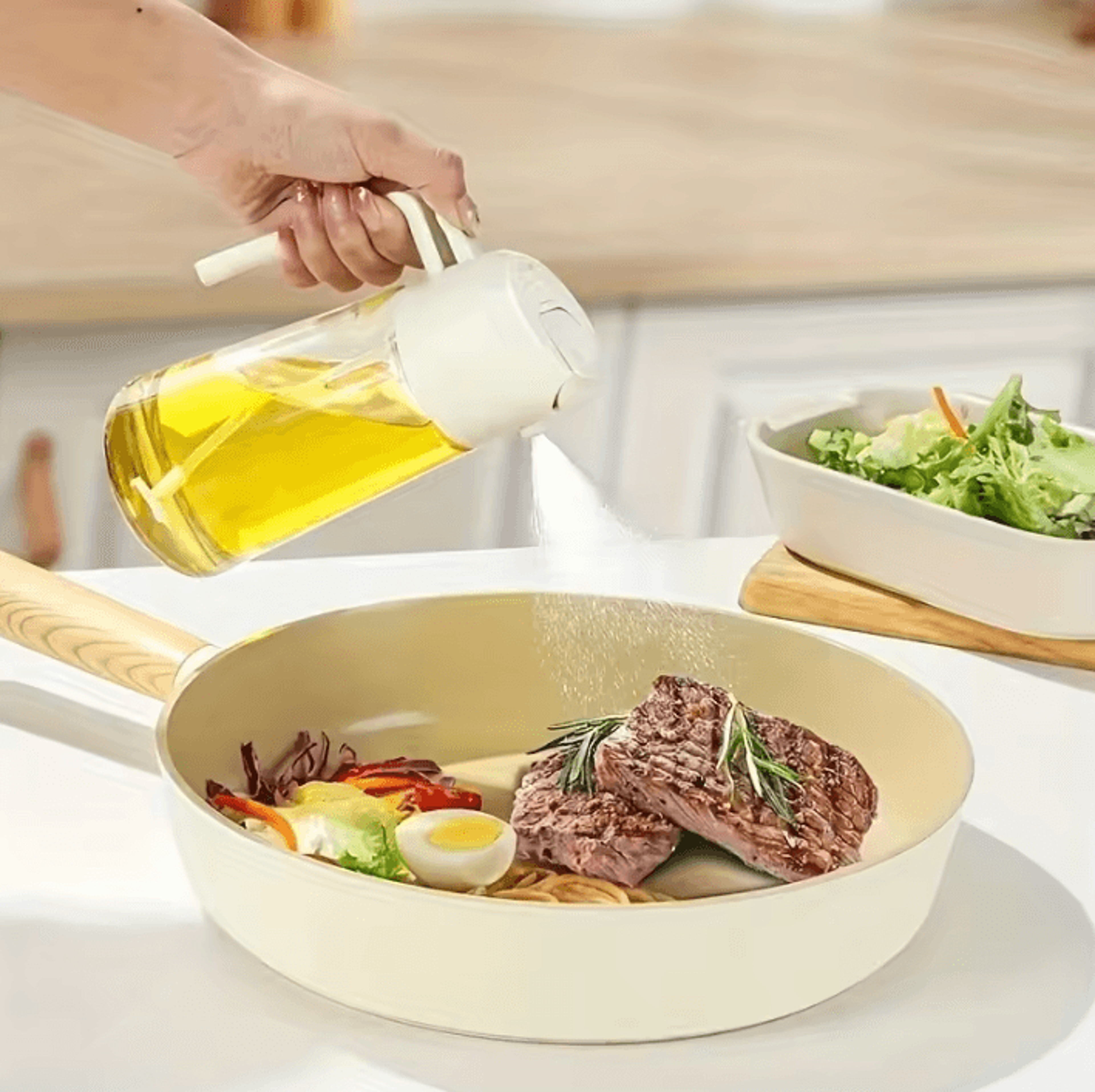 kitchen household oil spray bottle – dual oil mist sprayer for air fryer and cooking