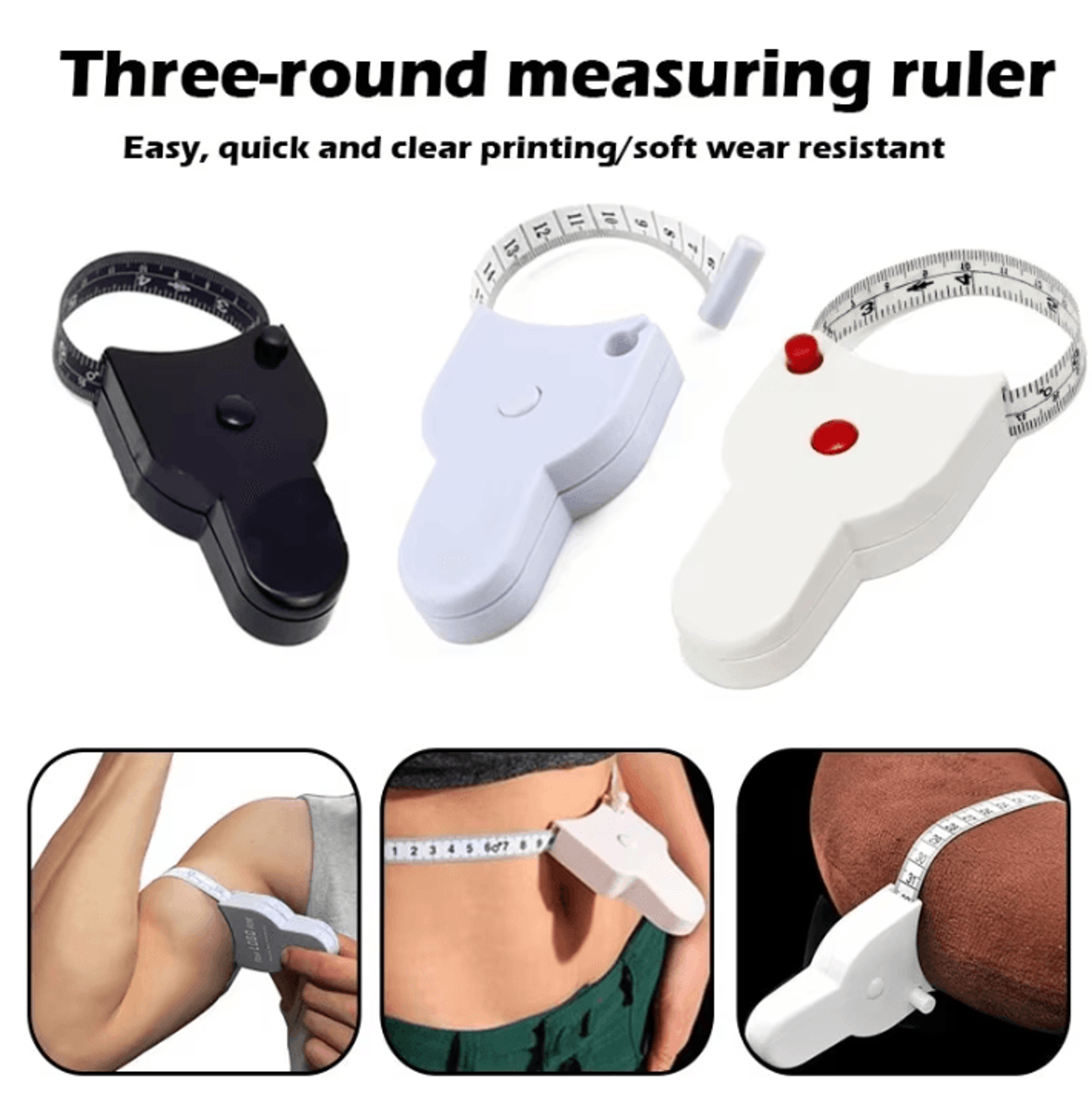 automatic telescopic body measuring tape – white sewing & tailoring ruler tool