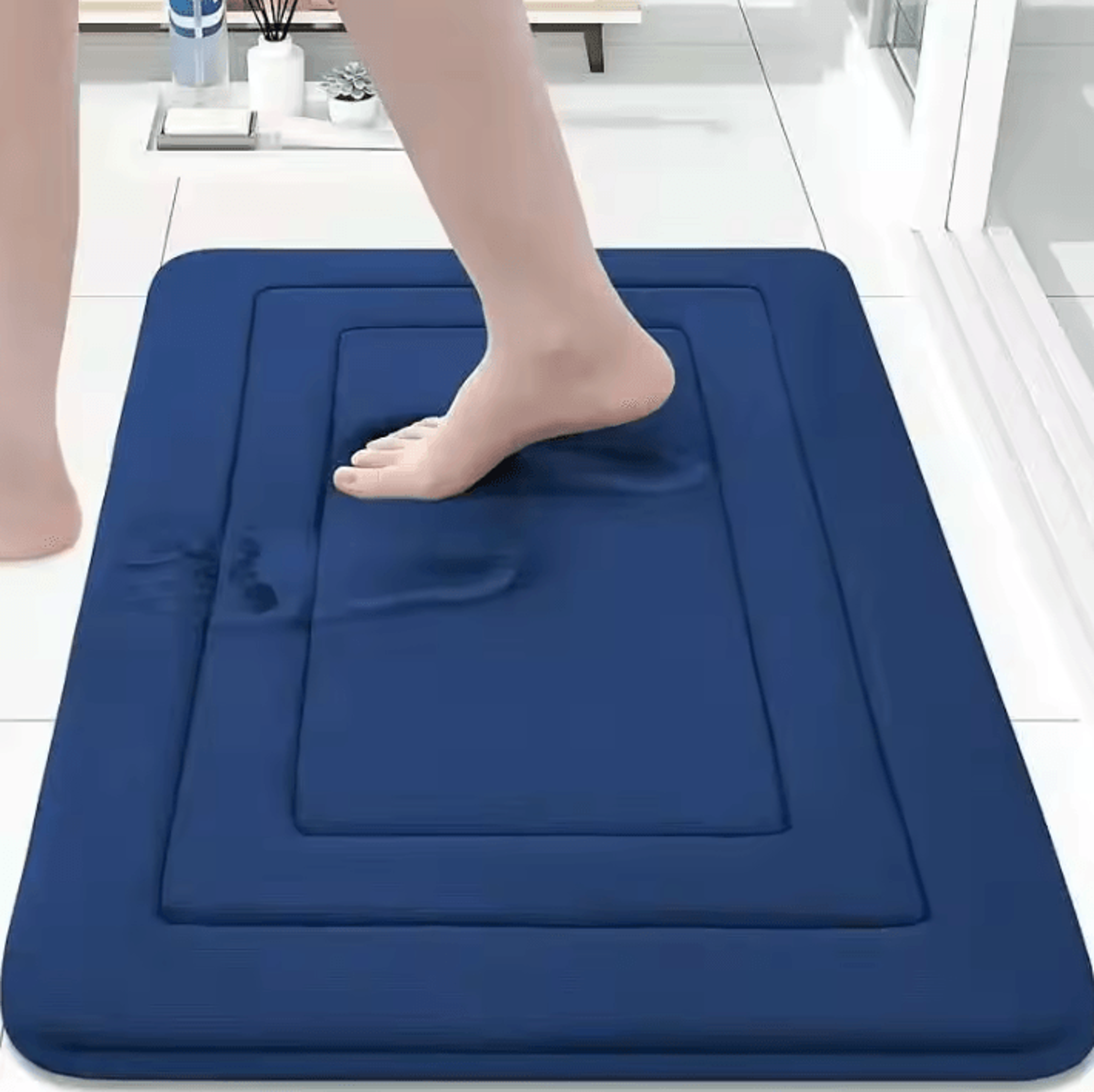 quick-drying absorbent cotton bathroom anti-slip mat – coral fleece door & floor foot mat (15.75 by 23.62 in)