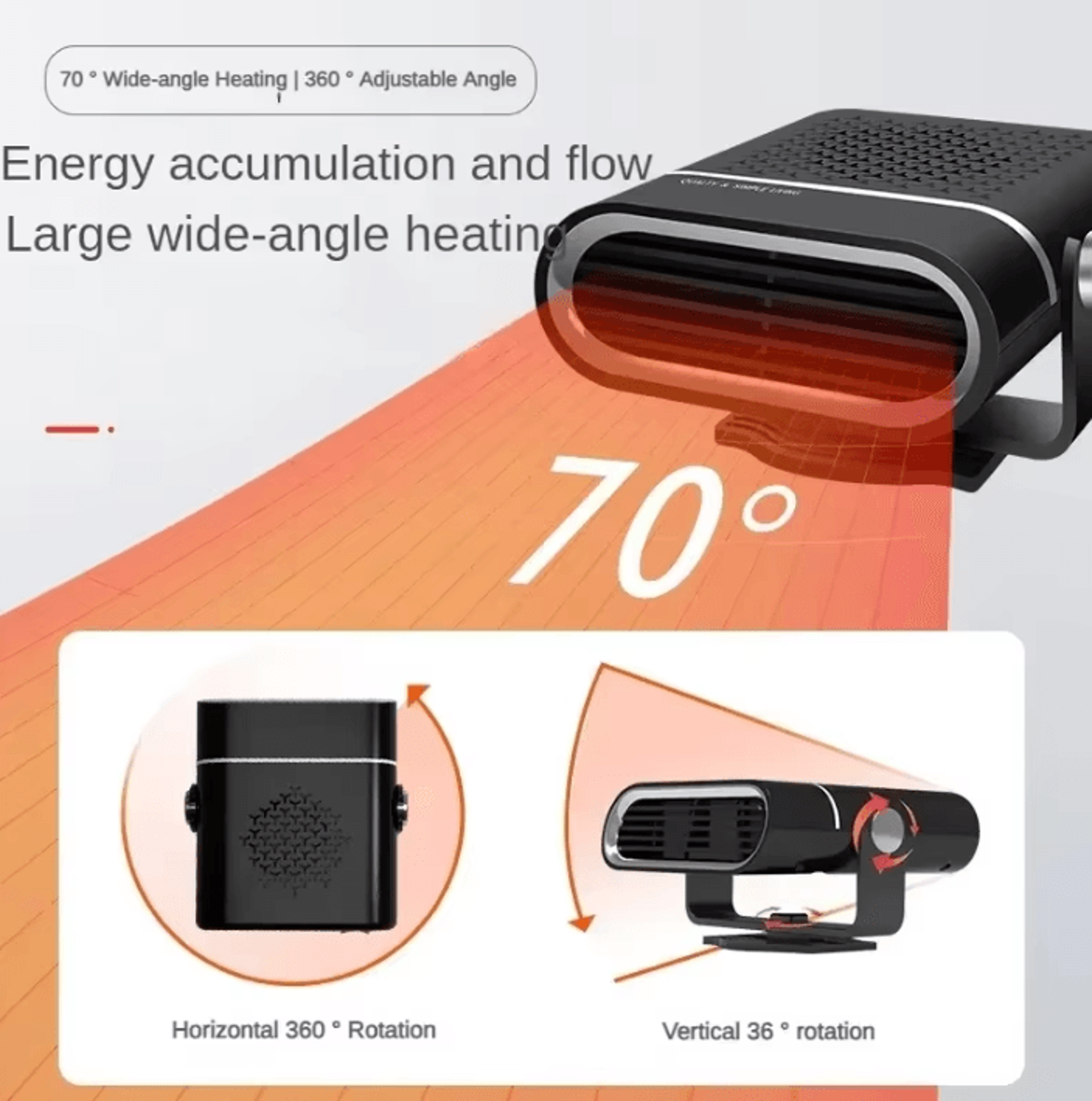 Portable 12V24V Car Heater  Fast Heating Windshield Defogger  Defrost Fan 5