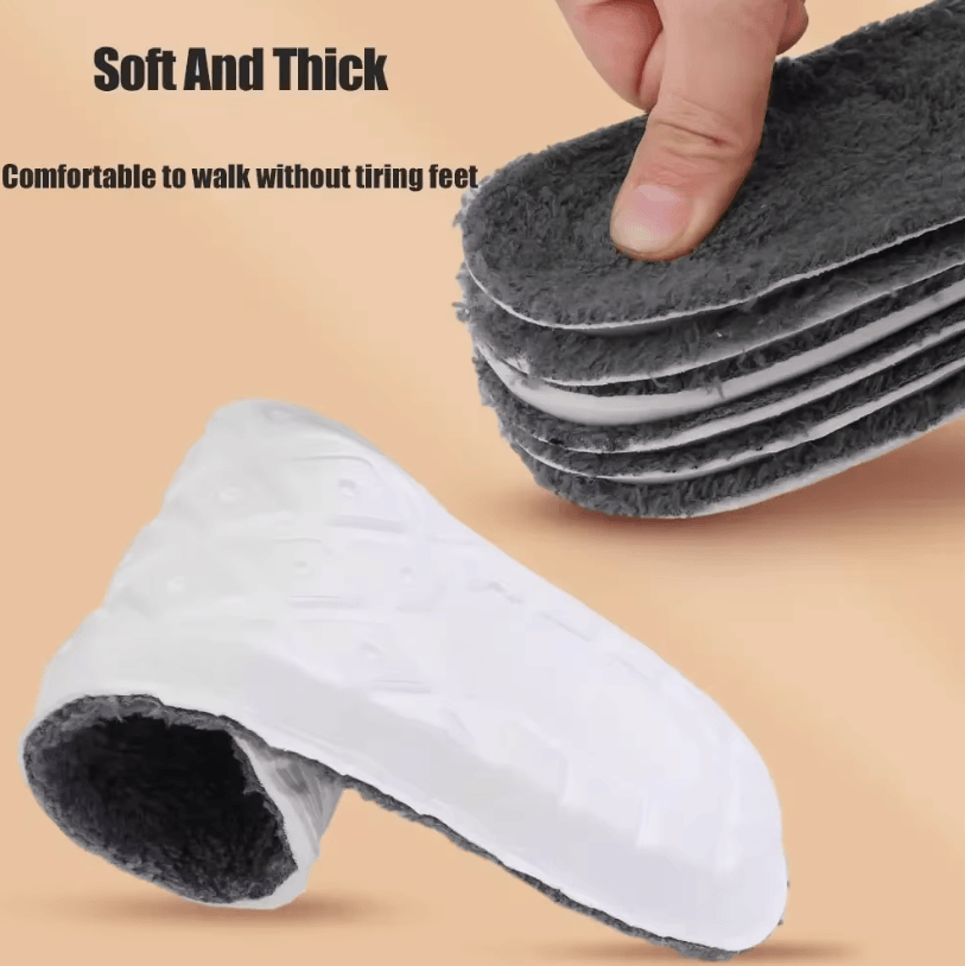 2pcs SelfHeated Thermal Insoles  Winter Warm Memory Foam Shoe Pads For Men  Women 5