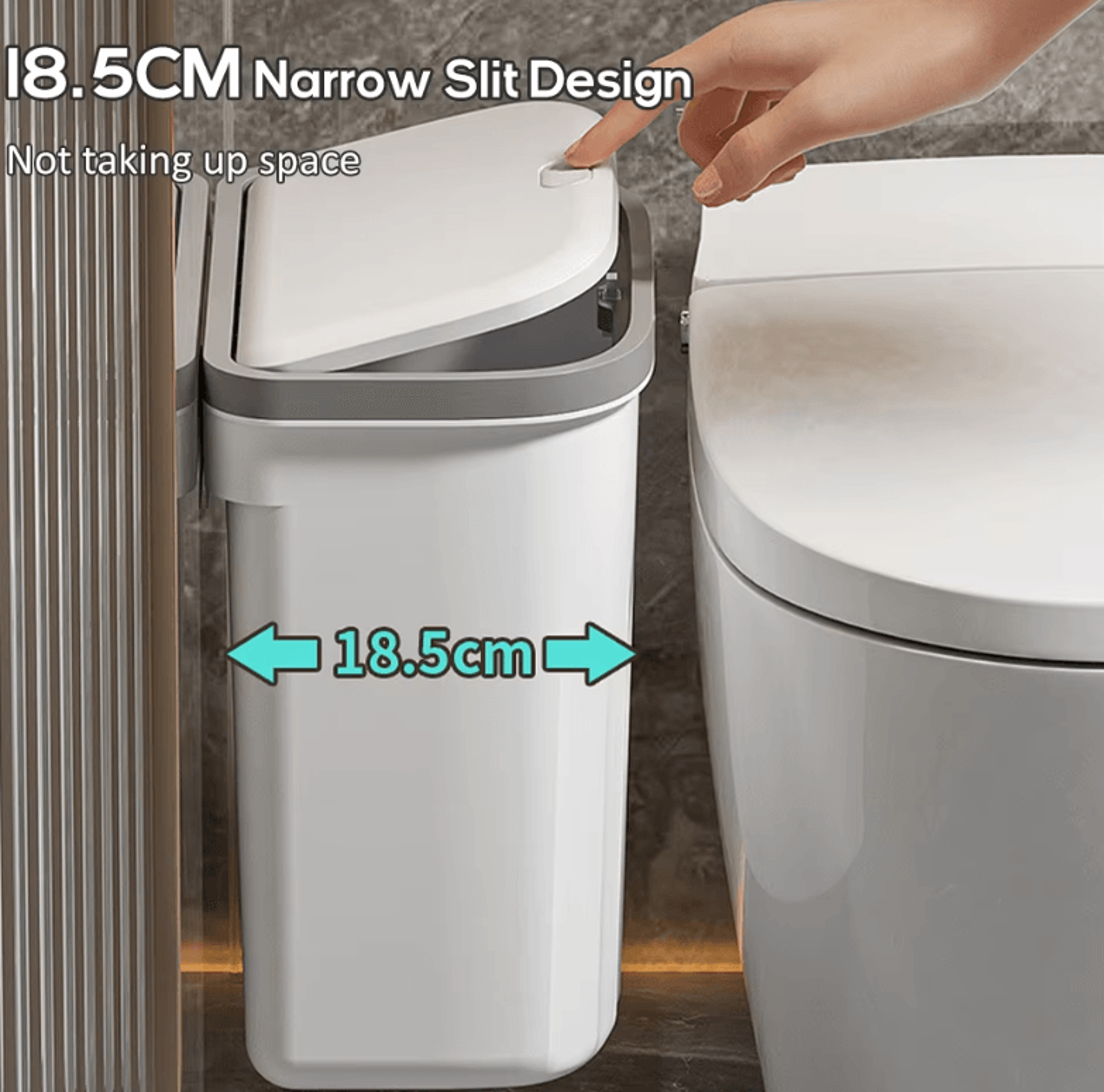 1216L Wall Mounted Press Type Trash Can  Bathroom  Kitchen Garbage Bin With Lid 5