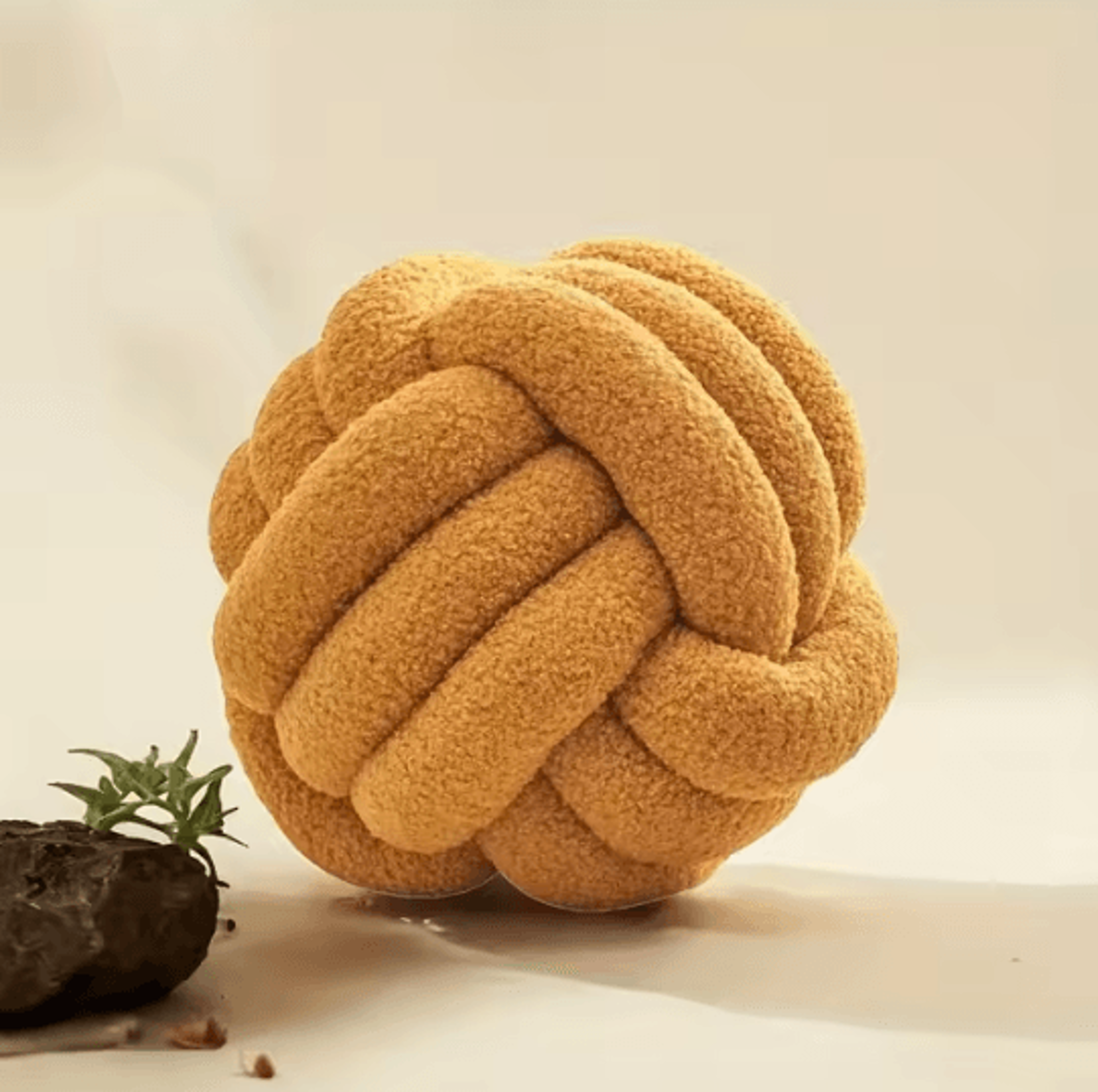 KnotCushion Woven Ball Pillow With Backrest  Decorative Round Knot Cushion For Sofa  Bedroom 6