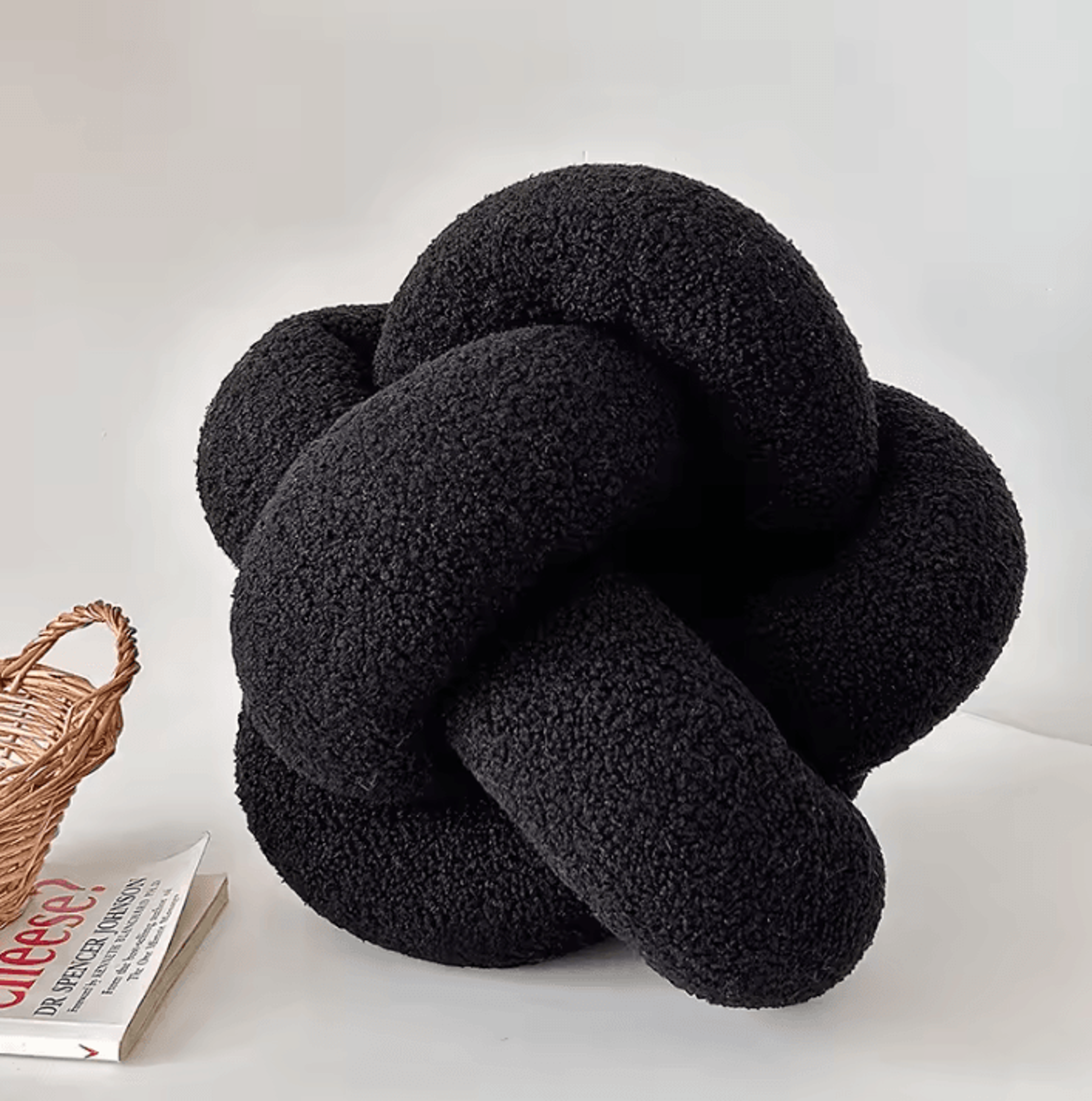 LambKnot Knotted Ball Cushion  Plush Octagonal Throw Pillow For Sofa  Bed Backrest 5