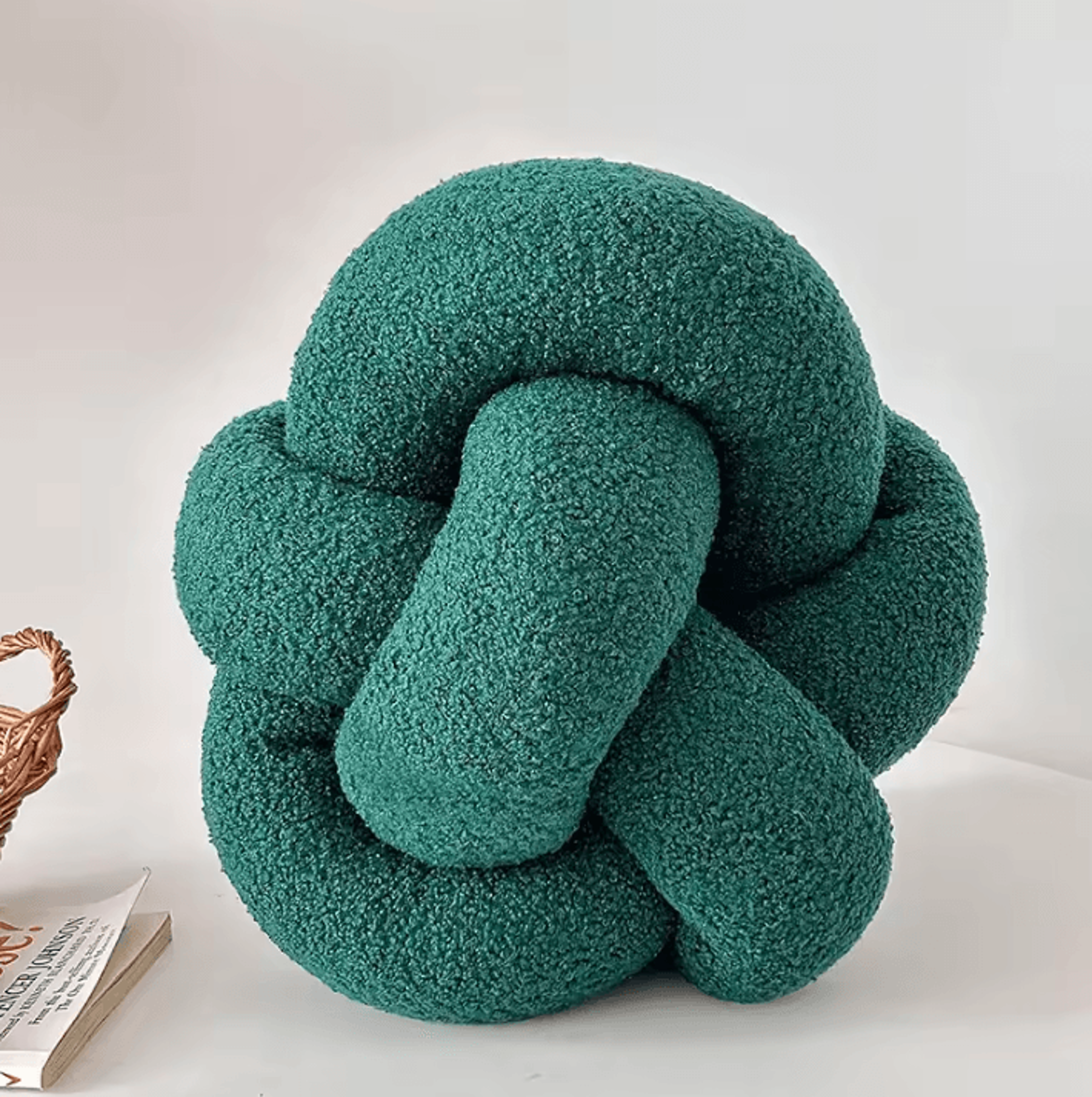 LambKnot Knotted Ball Cushion  Plush Octagonal Throw Pillow For Sofa  Bed Backrest 10