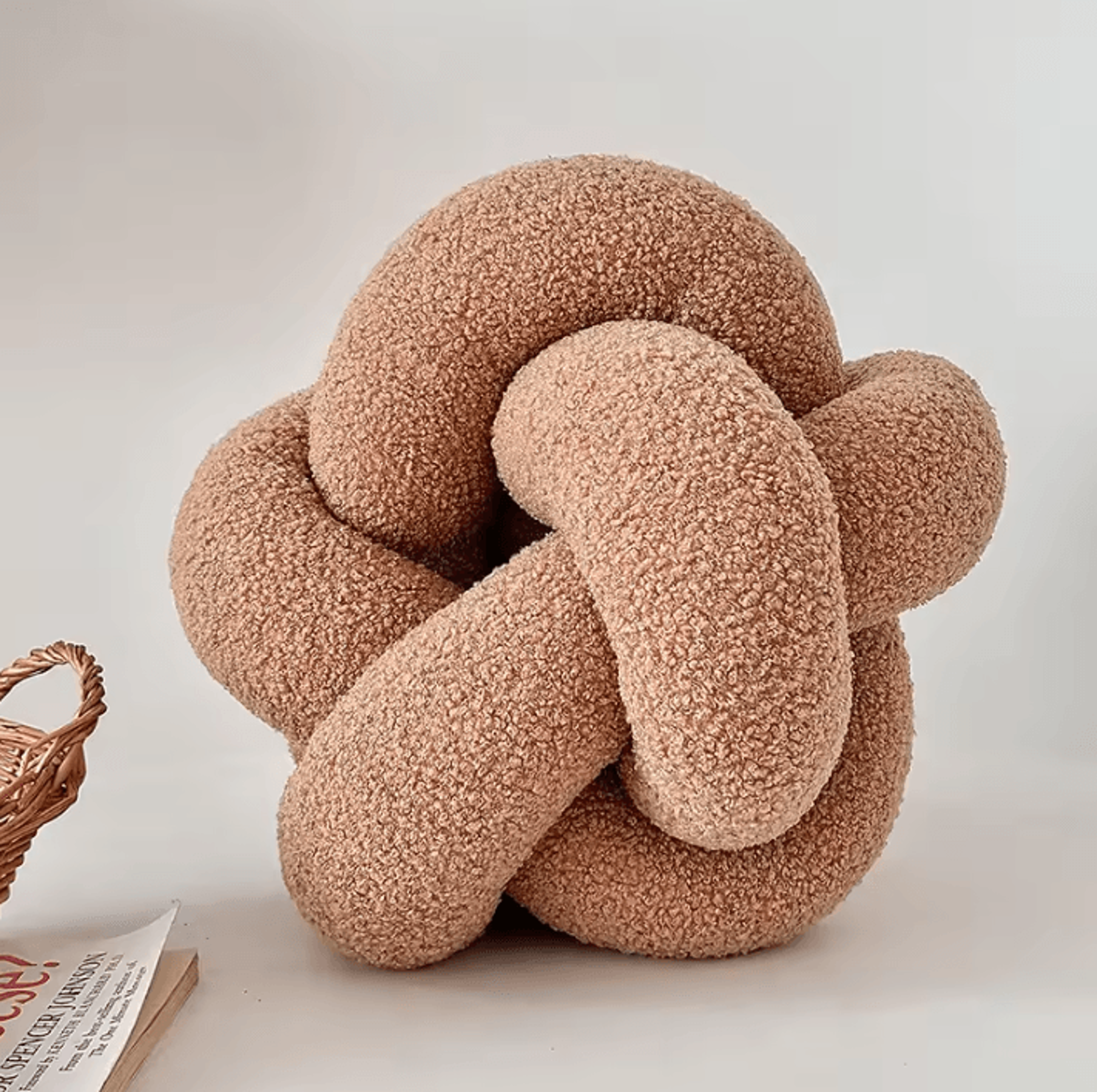 LambKnot Knotted Ball Cushion  Plush Octagonal Throw Pillow For Sofa  Bed Backrest 7