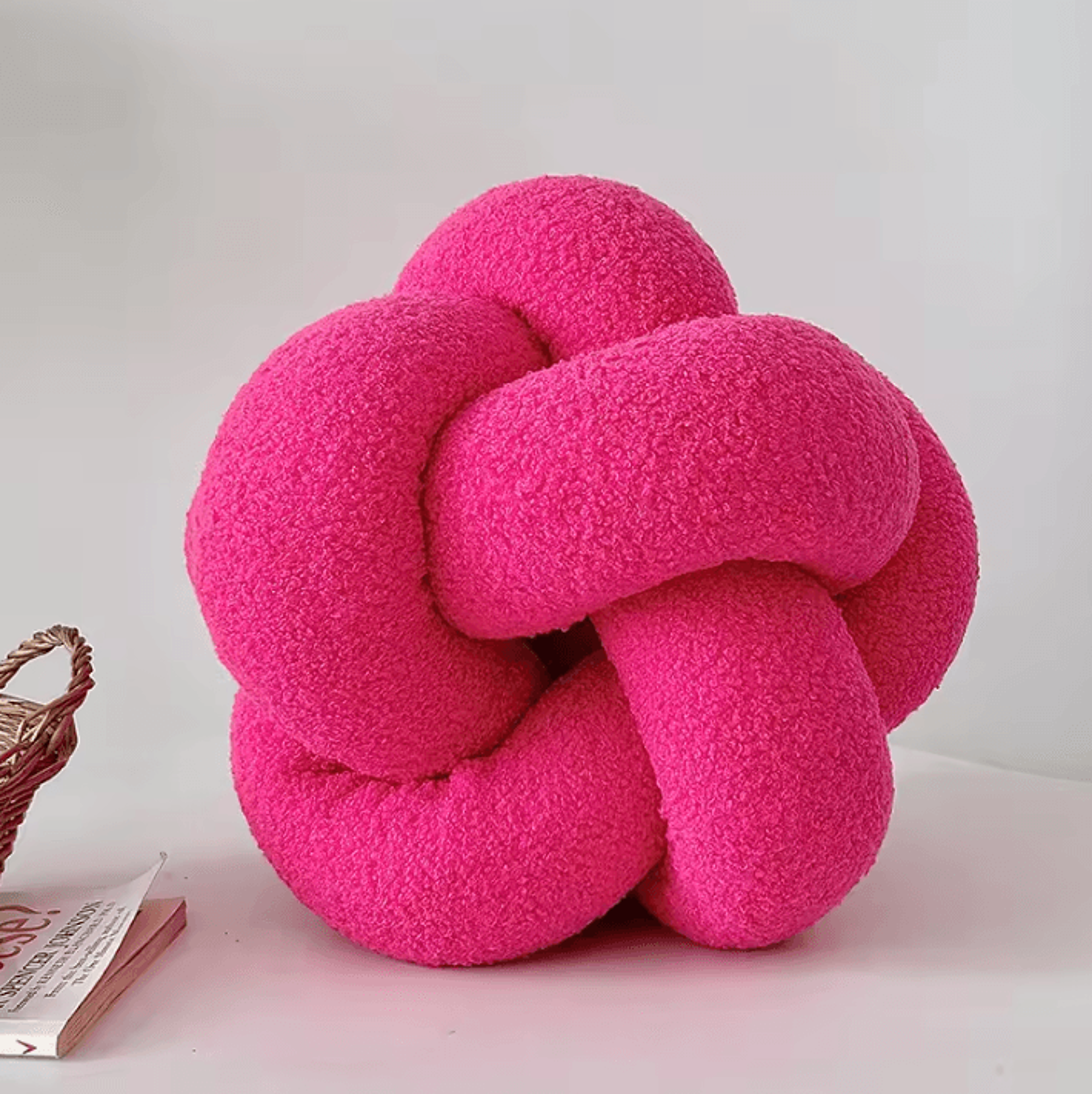 LambKnot Knotted Ball Cushion  Plush Octagonal Throw Pillow For Sofa  Bed Backrest 8