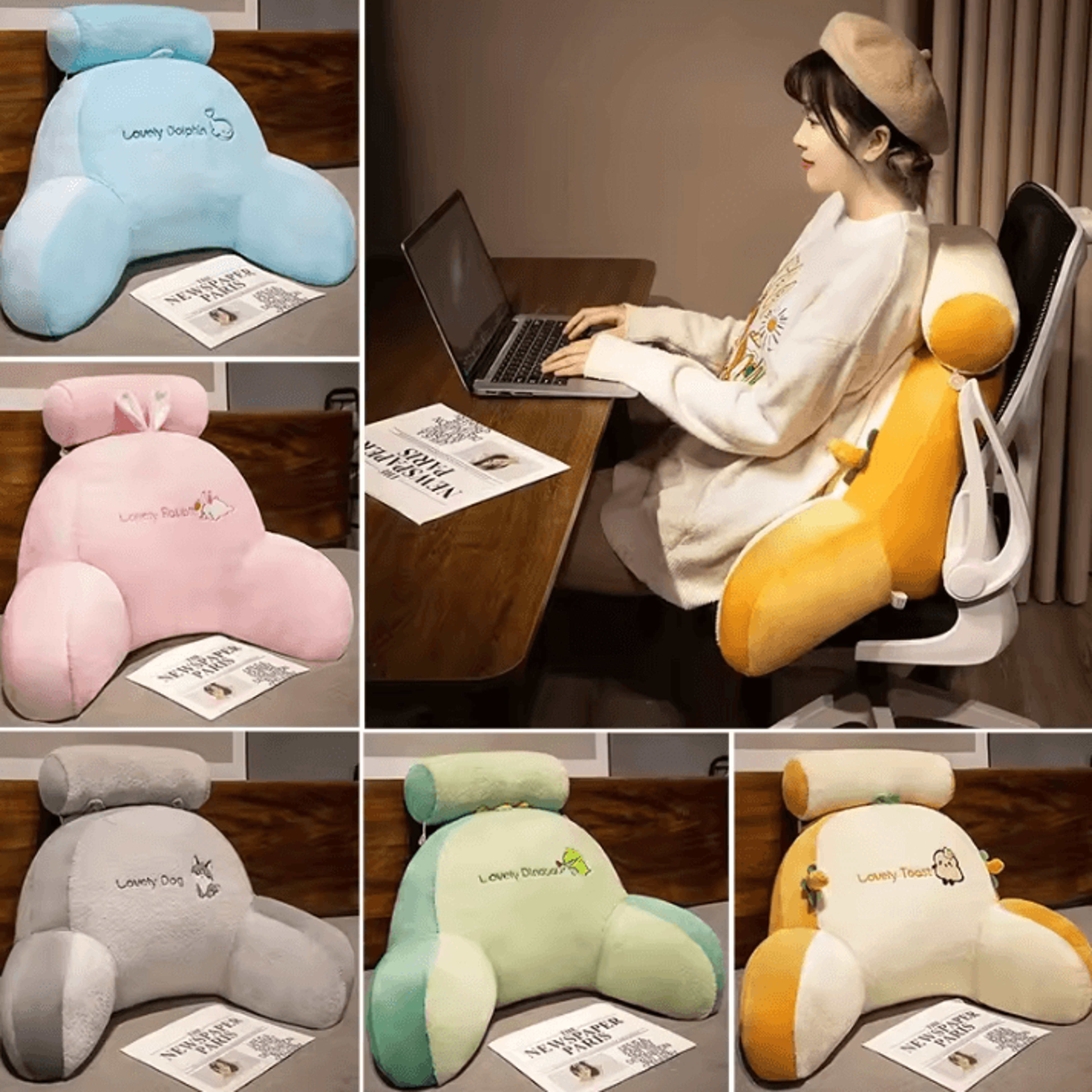 CloudRest Support Backrest Pillow  Plush Bed  Sofa Waist Protection Cushion 3