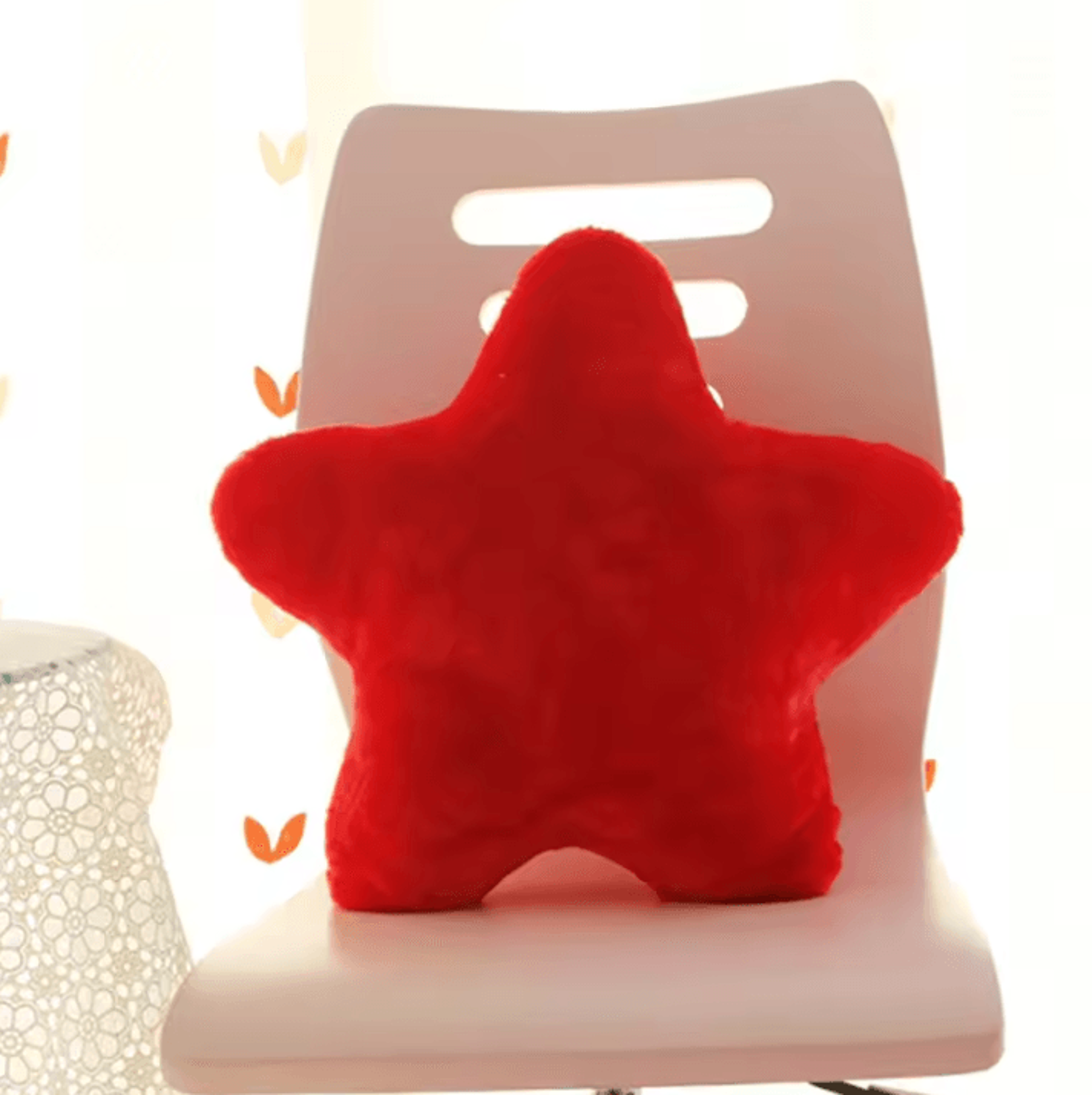 StarGlow Plush FivePointed Star Pillow157 Inches  Soft Yellow Pink  Red Decorative Cushion For Sofa 2