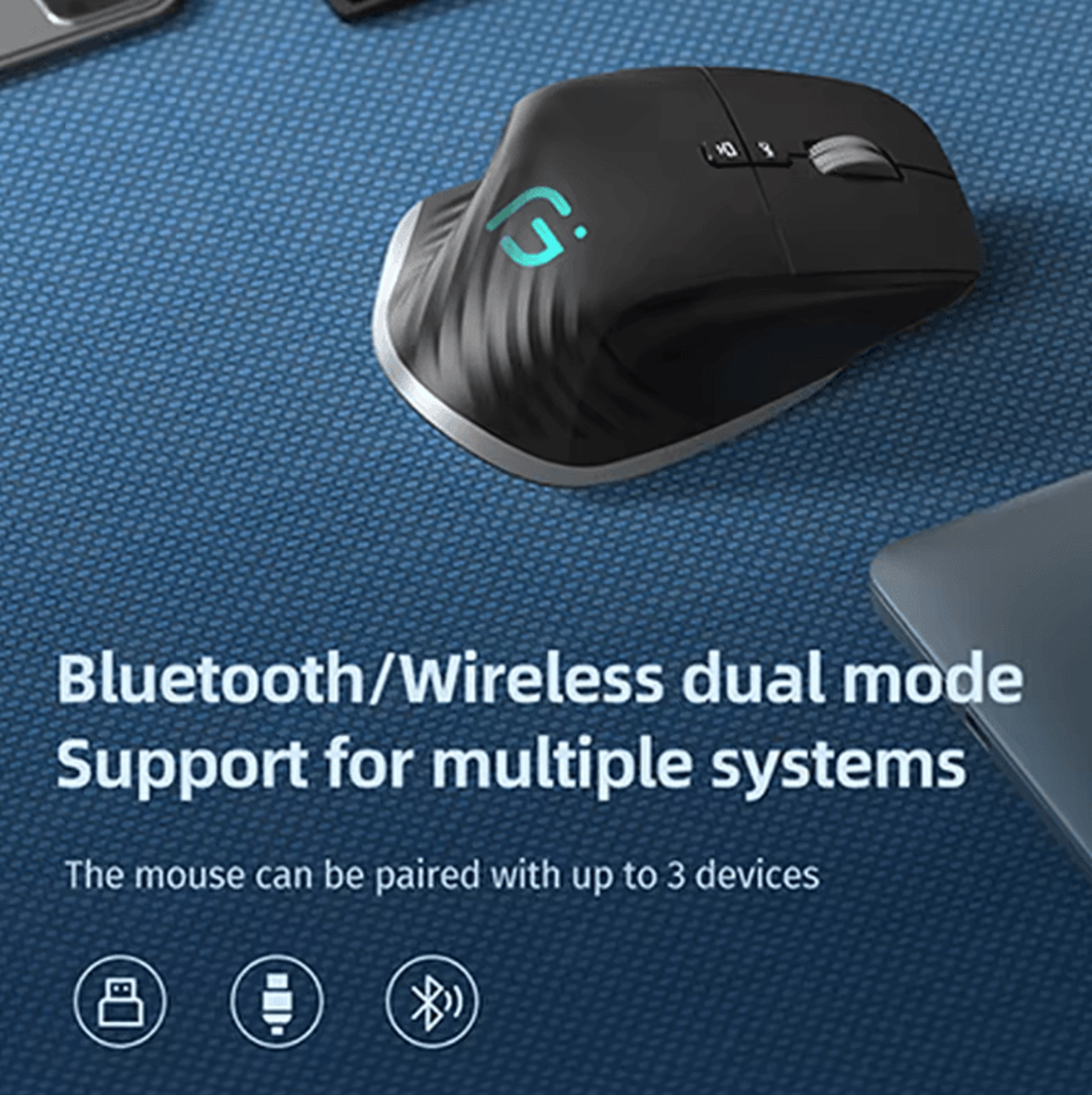 MultiDevice Wireless Mouse Bluetooth 50  30 Mouse 24G Wireless Portable Optical Mouse Ergonomic Rig 3