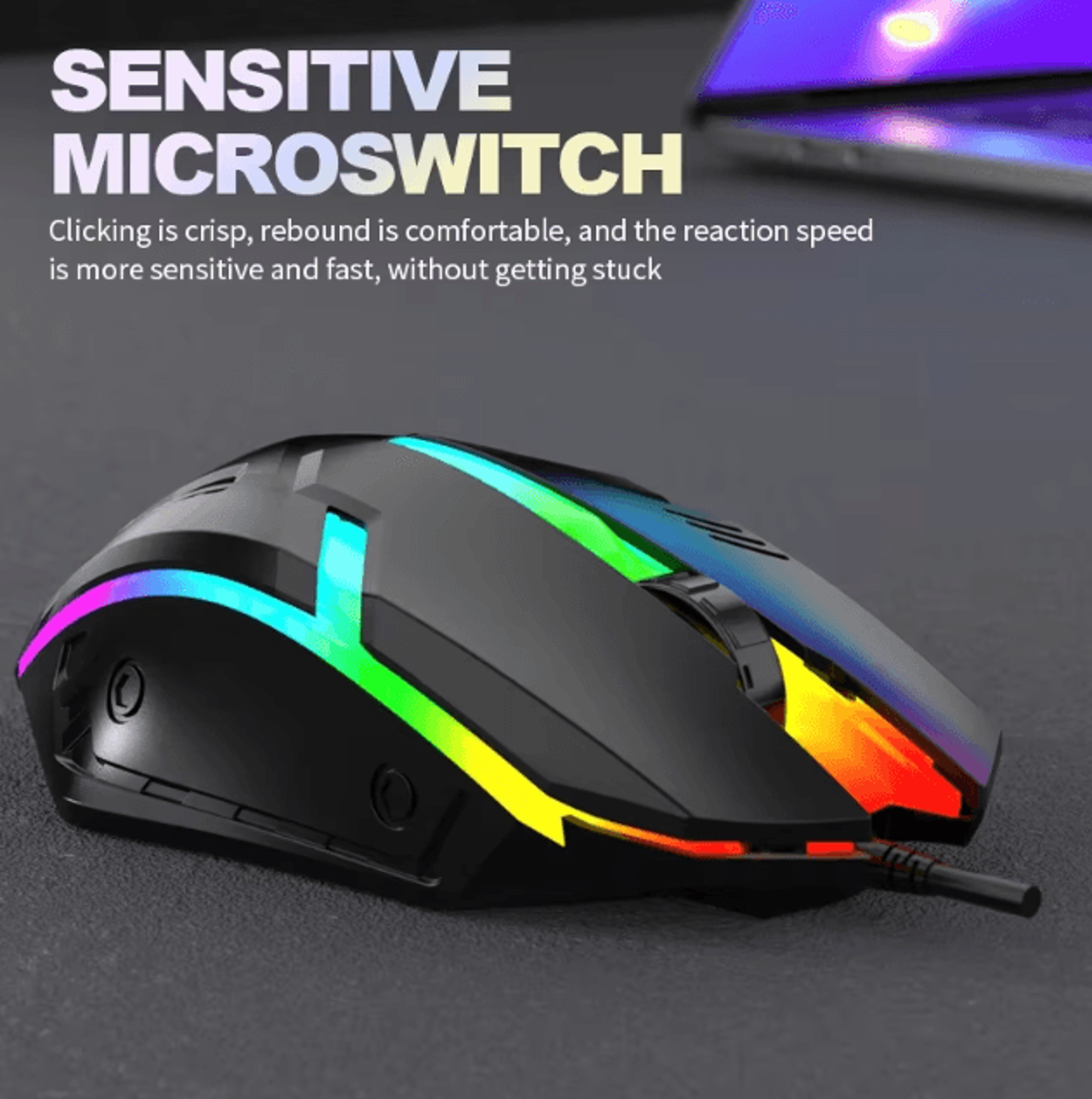 Limei S1  LED Luminous Wired Gaming Mouse Silent Click USB For Desktop  Laptop 2