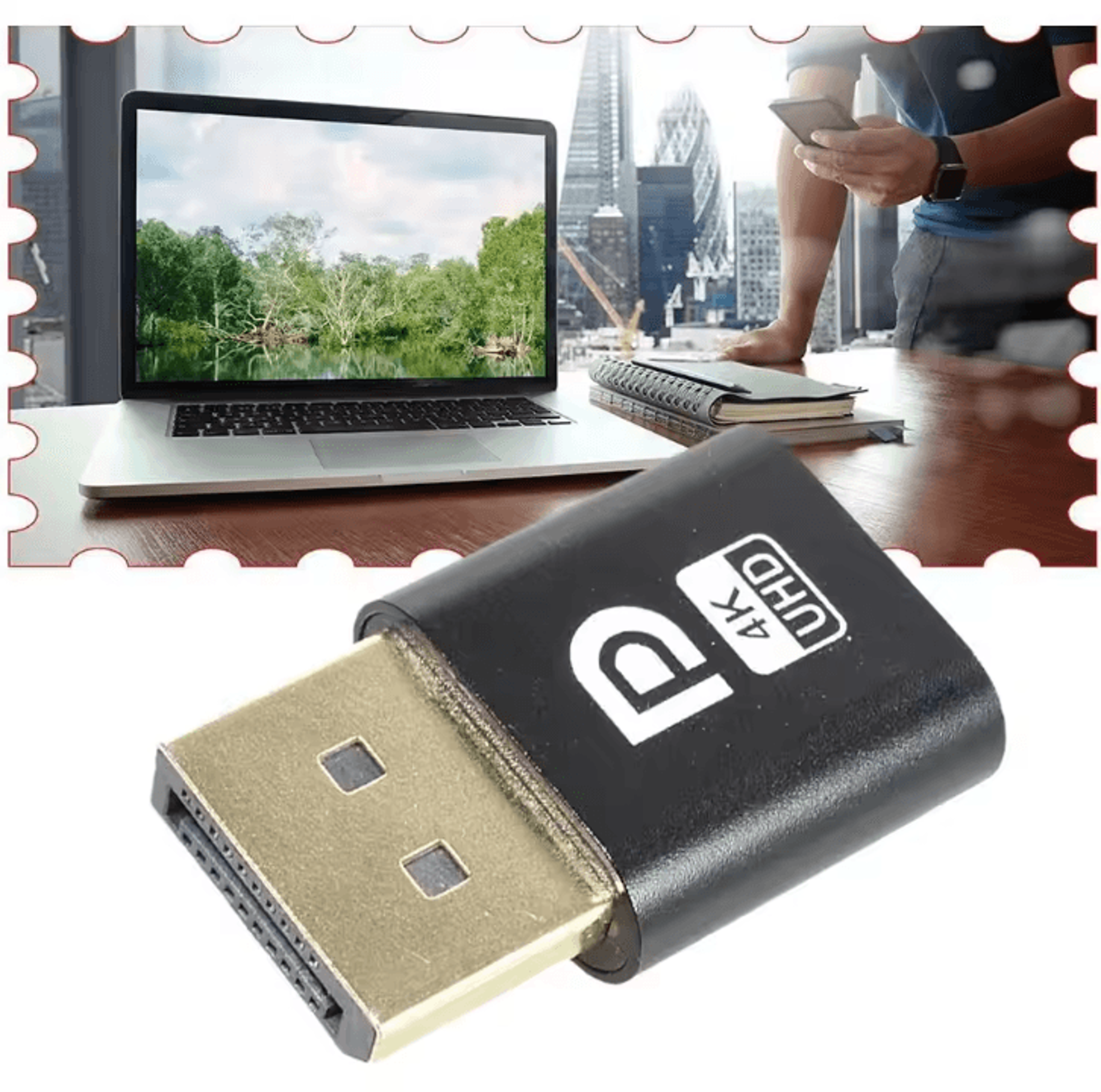 GhostView 4K  DP DisplayPort Dummy Plug Virtual Display Adapter  EDID Emulator For PC 4