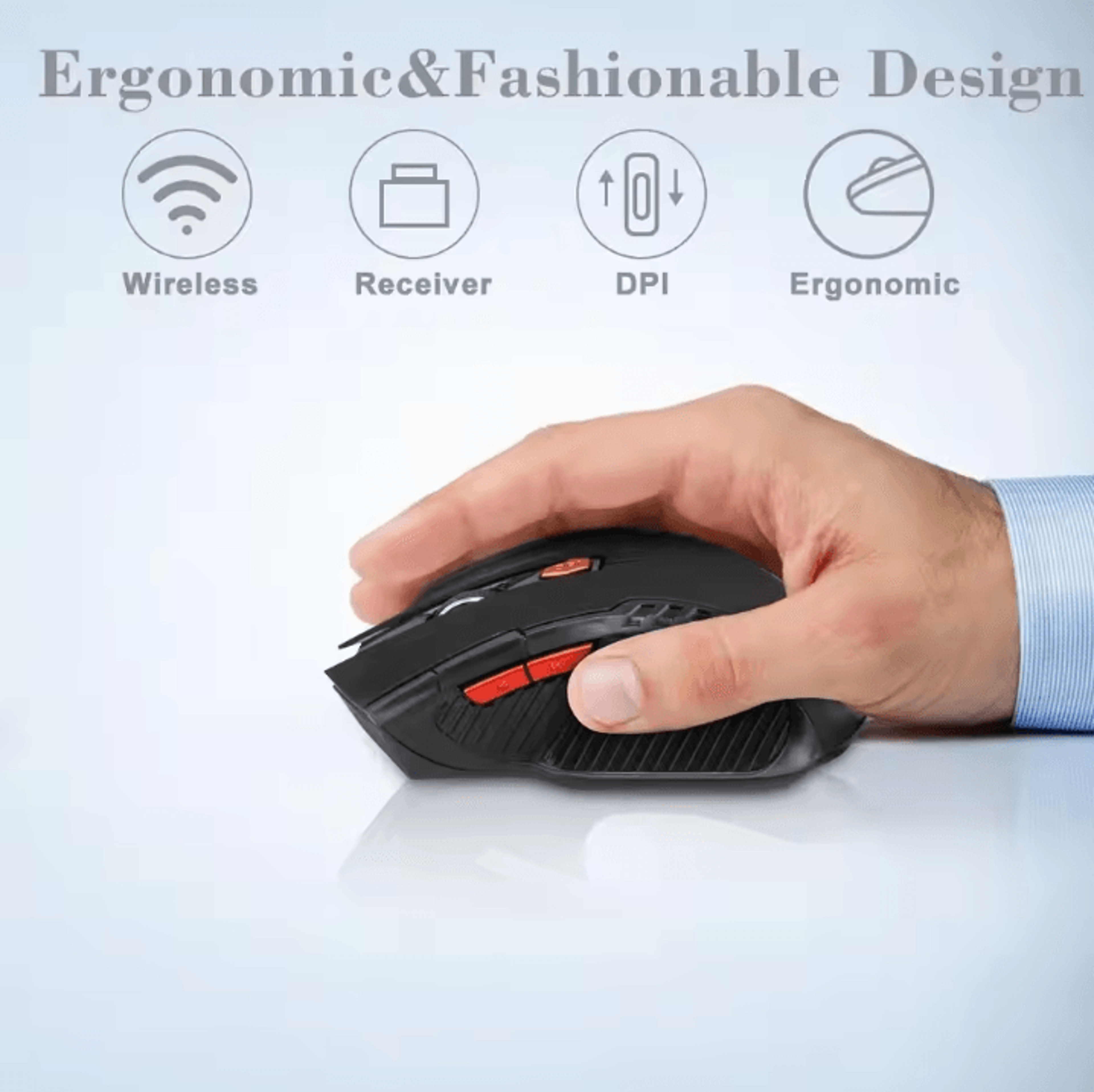 TurboClick 24G  1600 DPI 6Button Wireless Optical Mouse USB Receiver For PC  Laptop 2